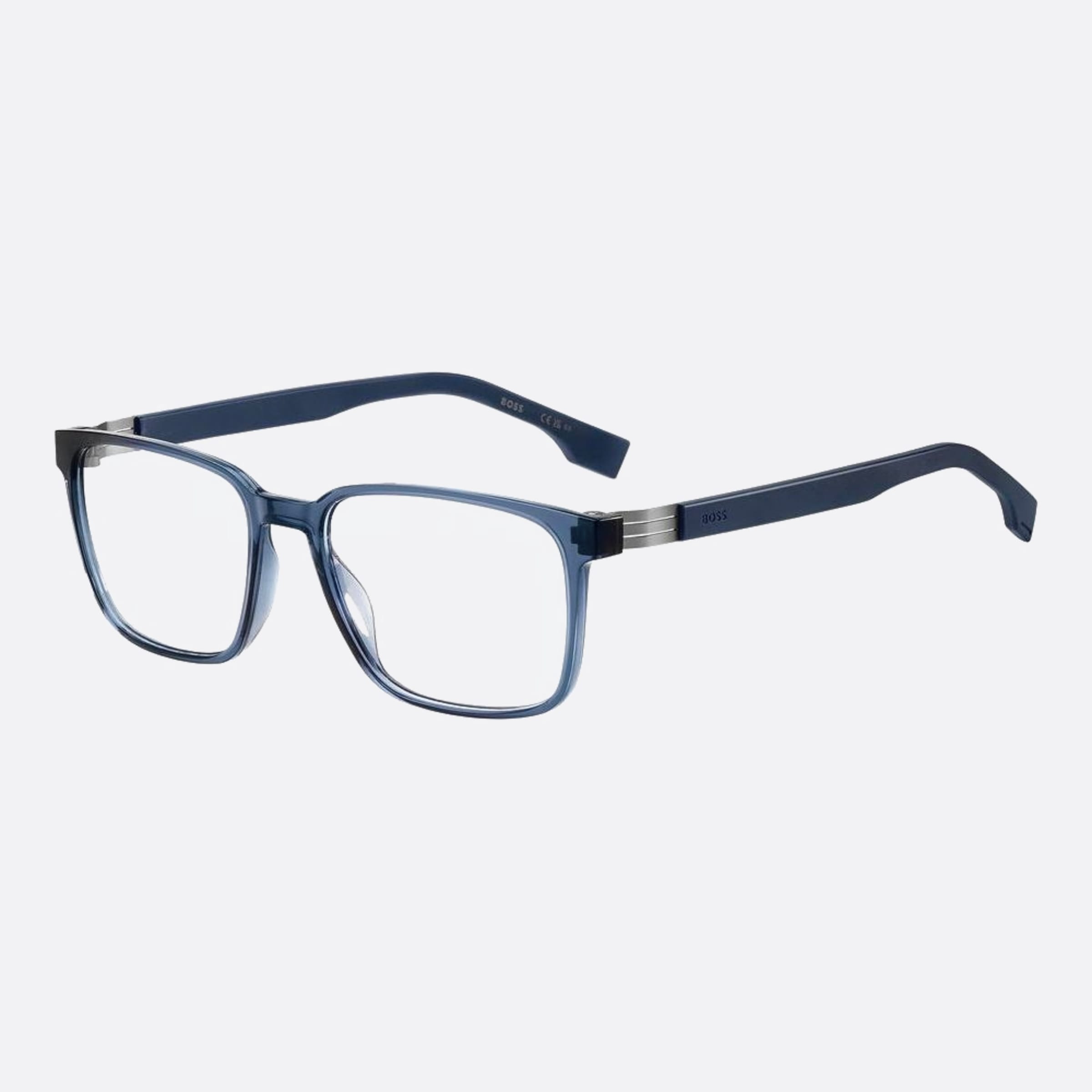 Boss 55mm Boss Pjp Blue Geometric Men Eyeglasses - Side View