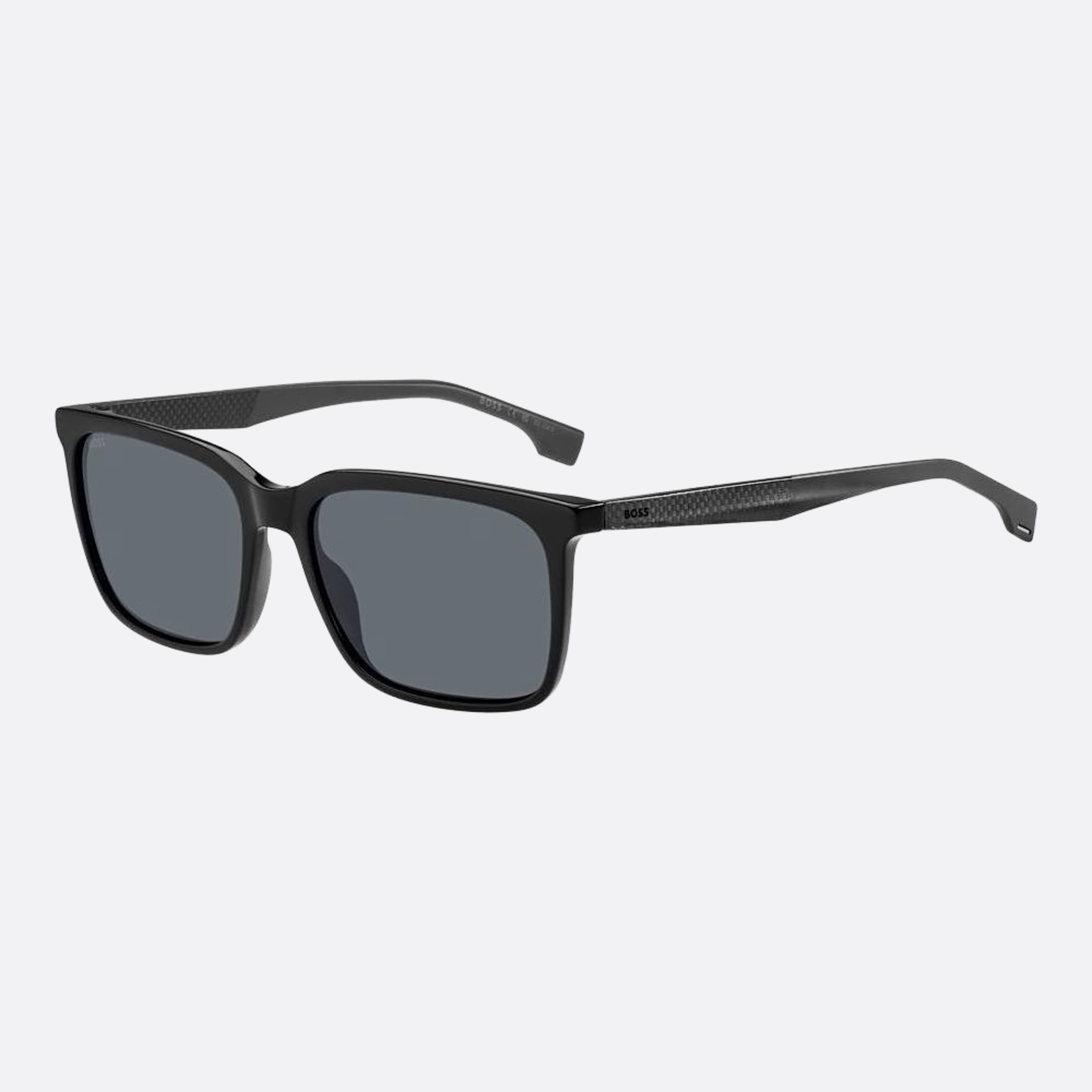 Boss 57mm Boss 08a Black Geometric Men Sunglasses - Side View