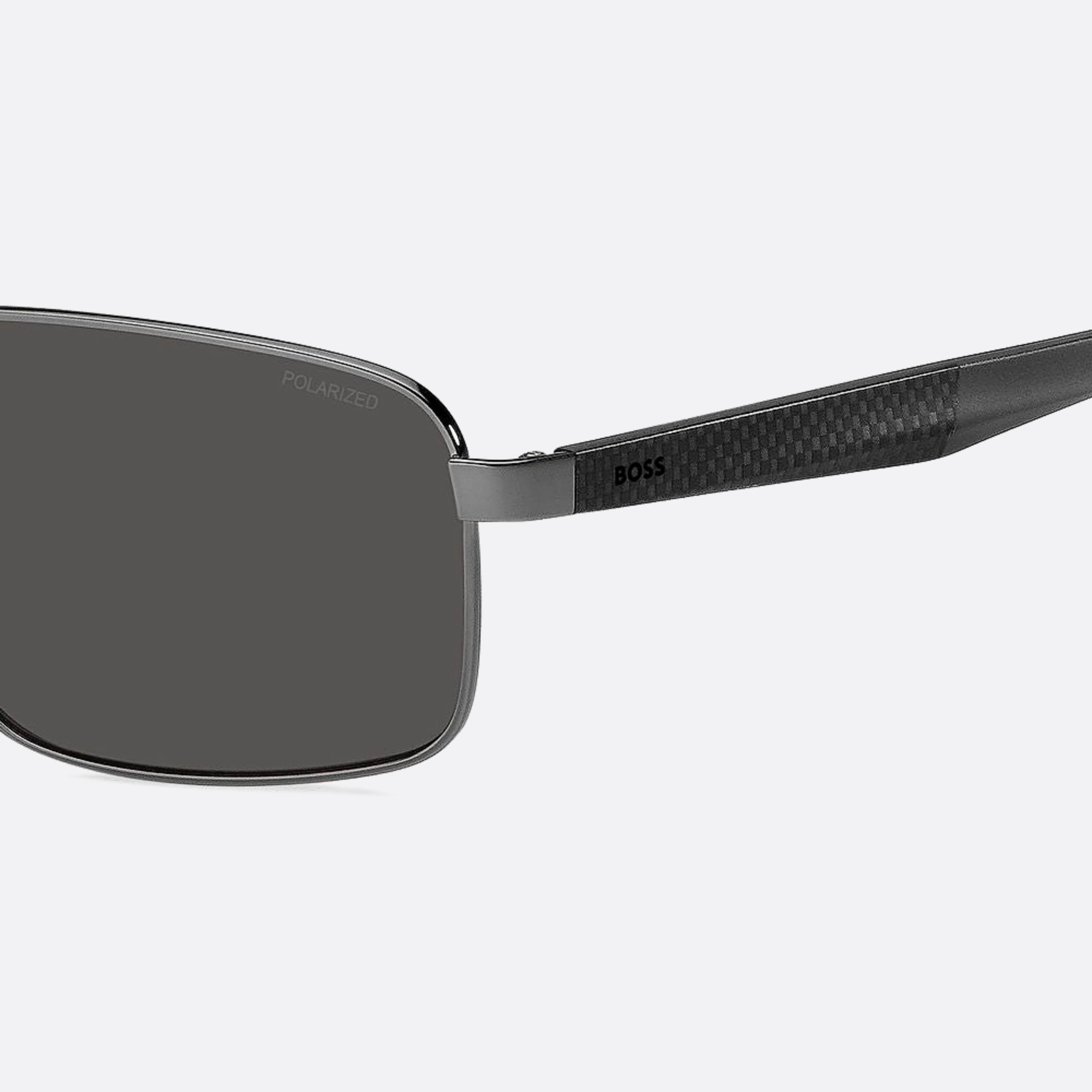 Boss 59mm Boss V81 Black Geometric Men Sunglasses - Detail View