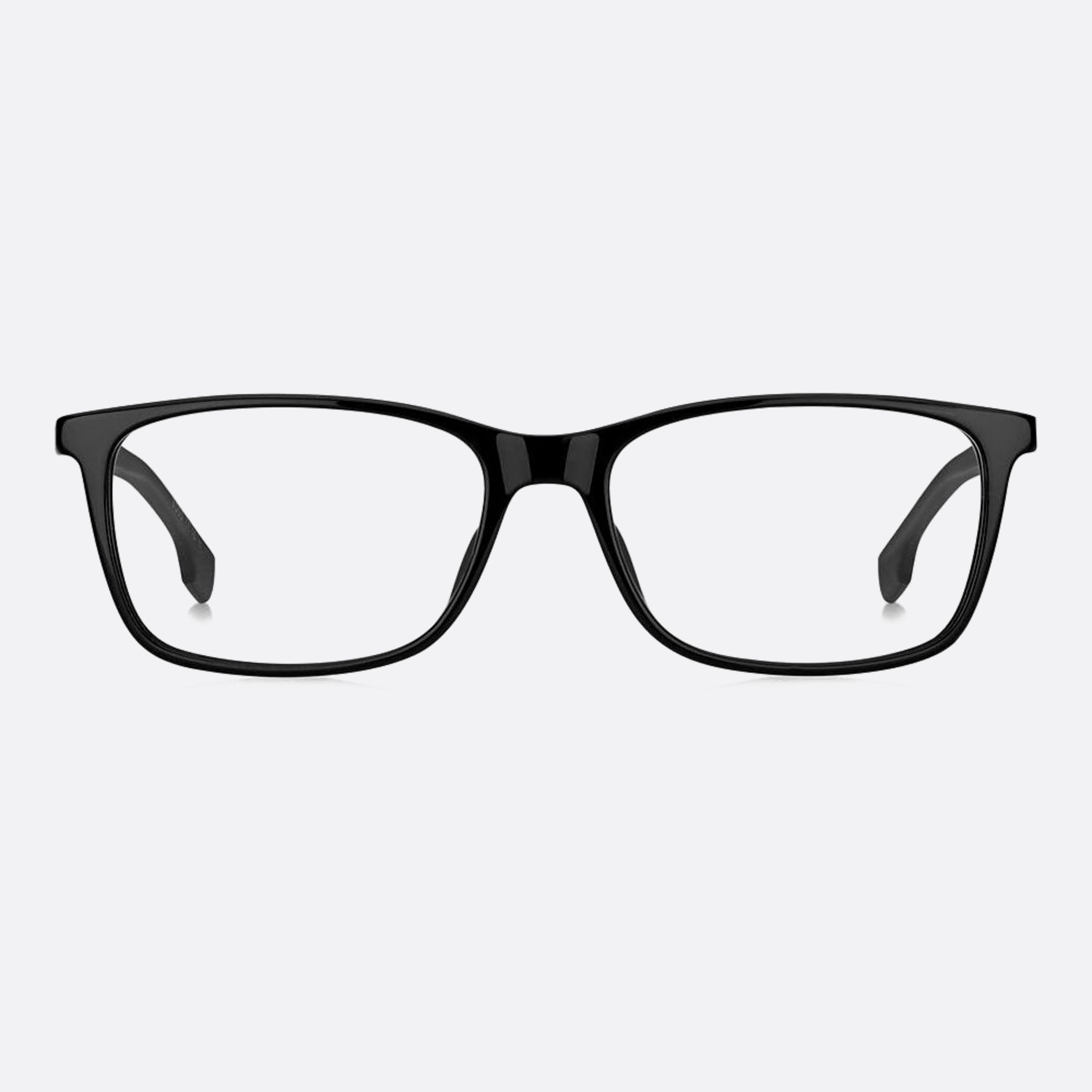Boss 57mm Boss Black Geometric Men Eyeglasses - Main View