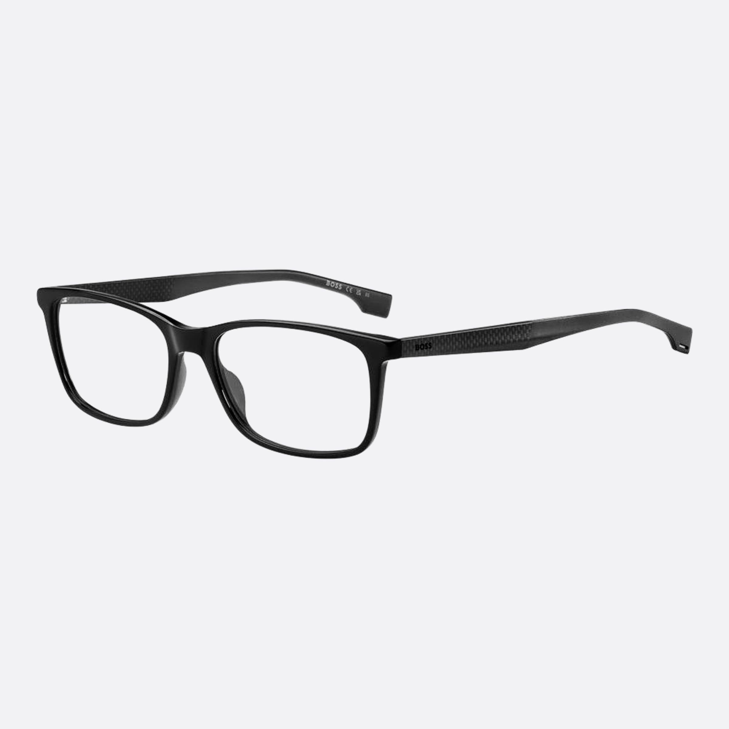 Boss 57mm Boss Black Geometric Men Eyeglasses - Side View