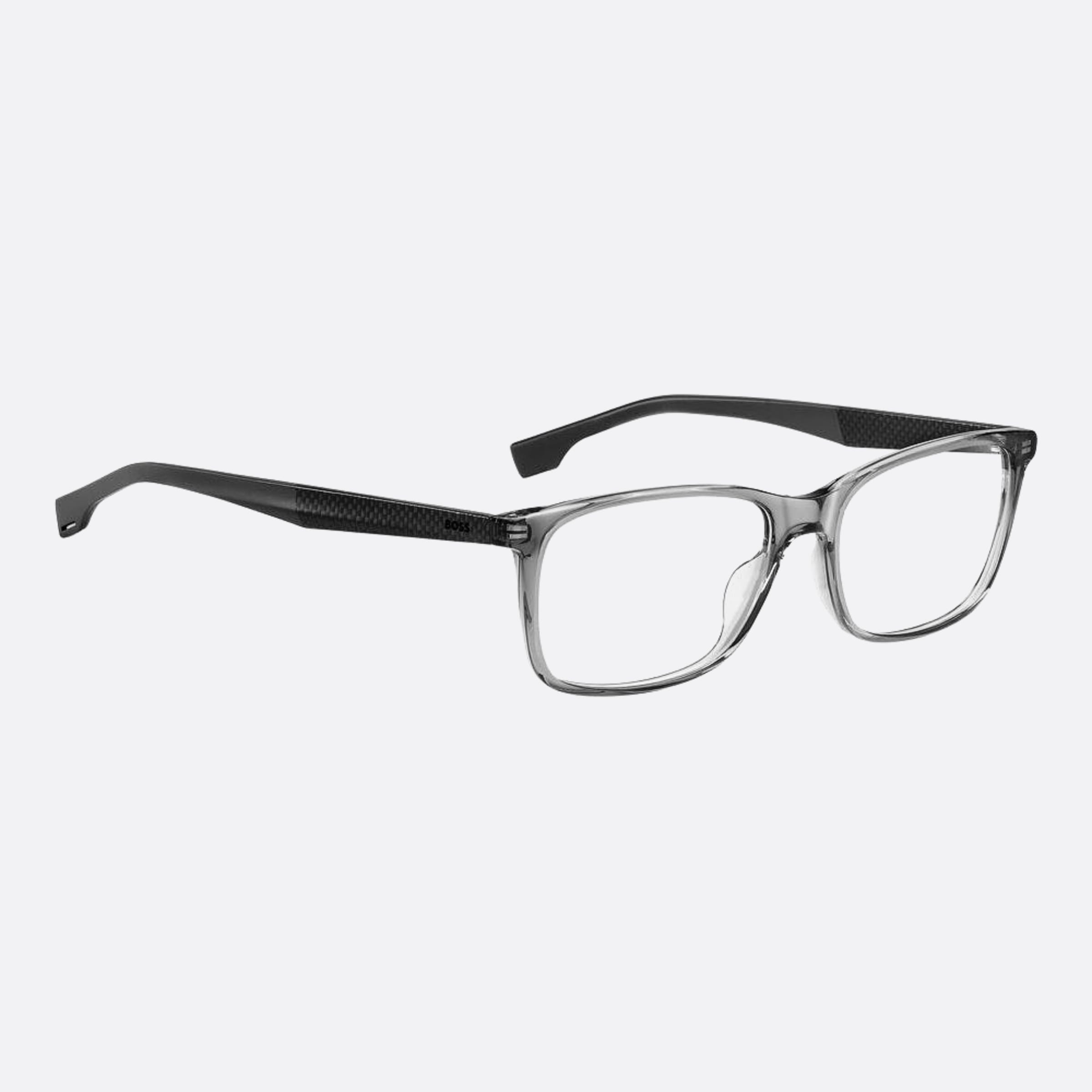 Boss 55mm Boss Kb7 Grey Geometric Men Eyeglasses - Detail View