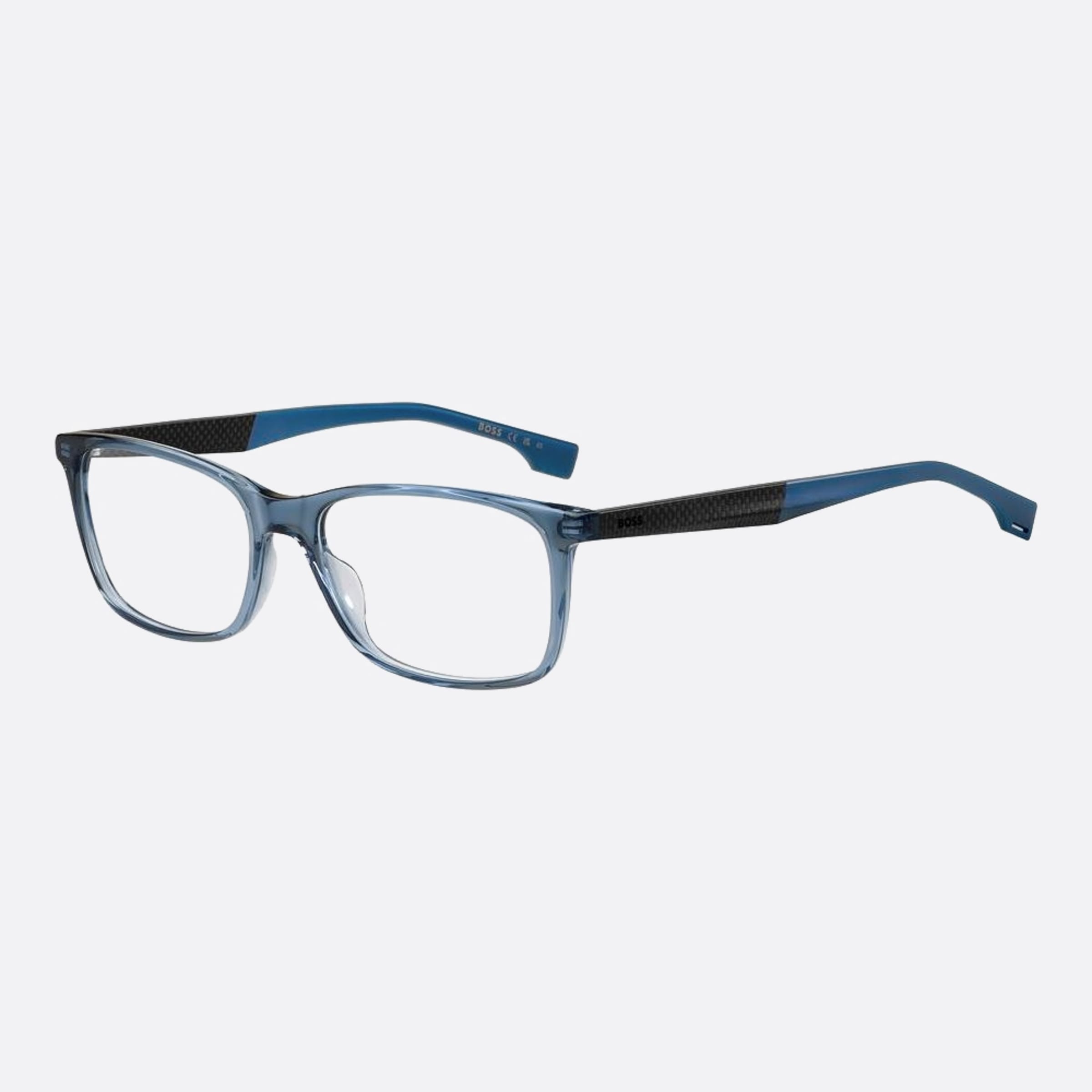 Boss 55mm Boss Pjp Blue Geometric Men Eyeglasses - Side View