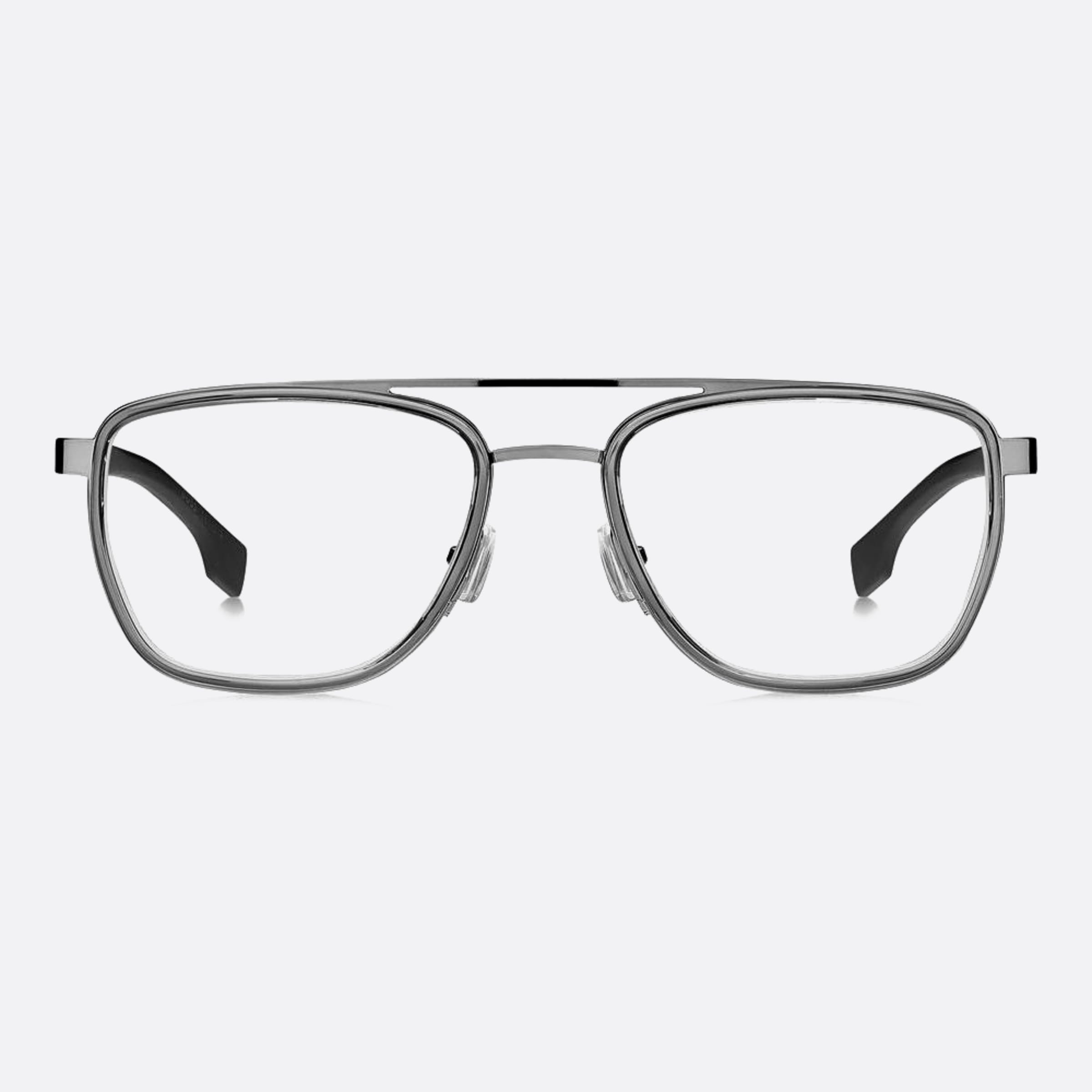 Boss 55mm Boss Hek Grey Geometric Men Eyeglasses - Main View