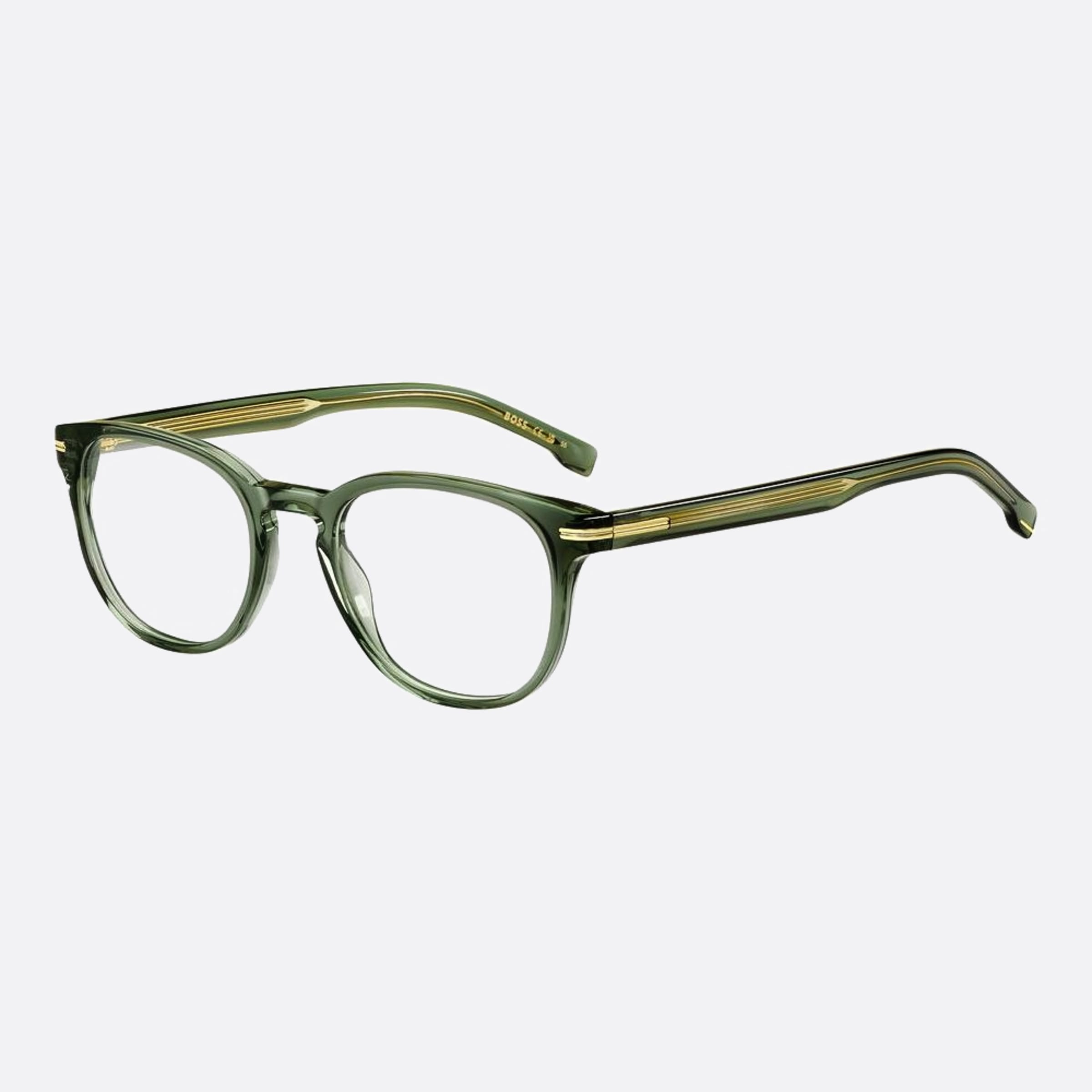 Boss 51mm Boss 1ed Green Round Men Eyeglasses - Side View