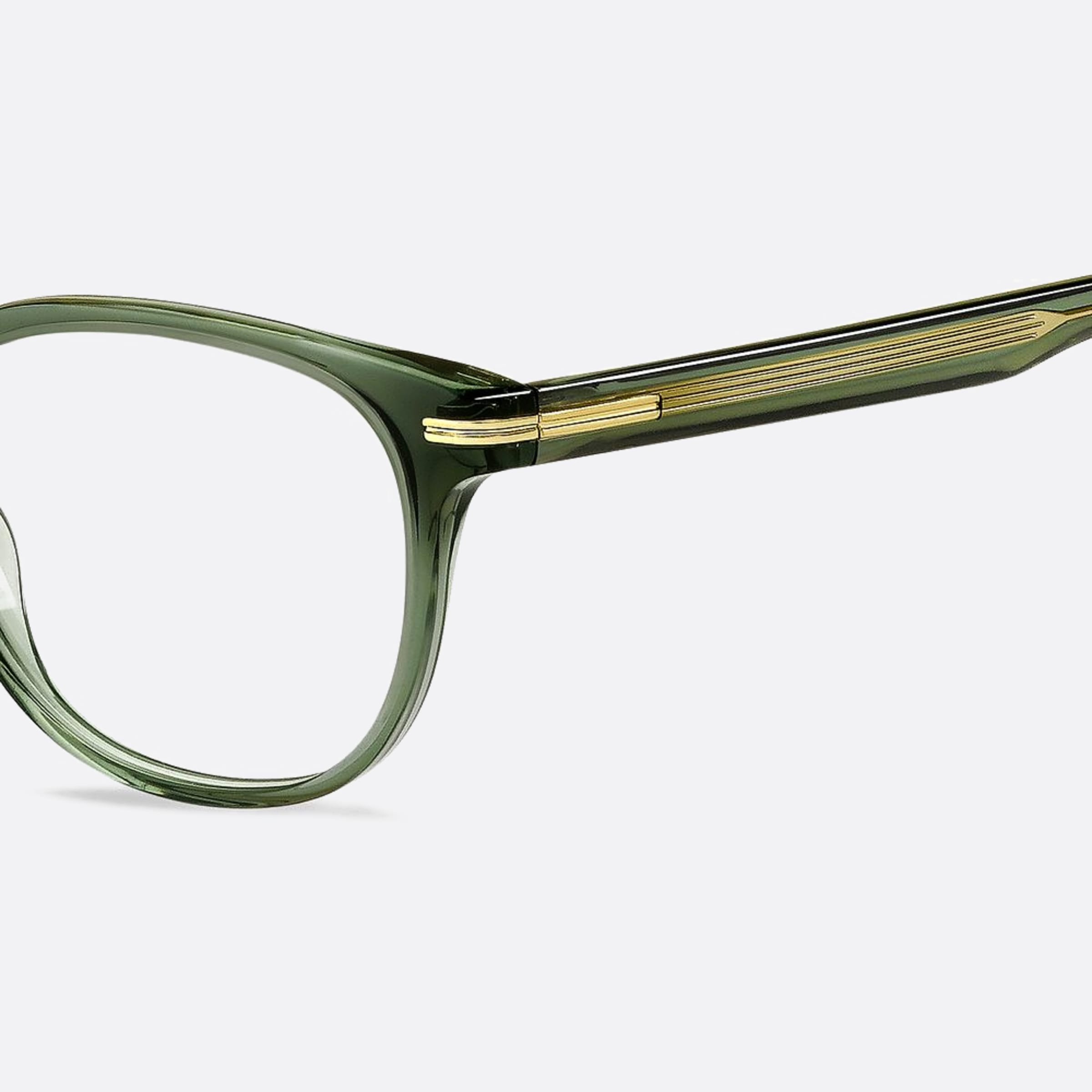 Boss 51mm Boss 1ed Green Round Men Eyeglasses - Detail View