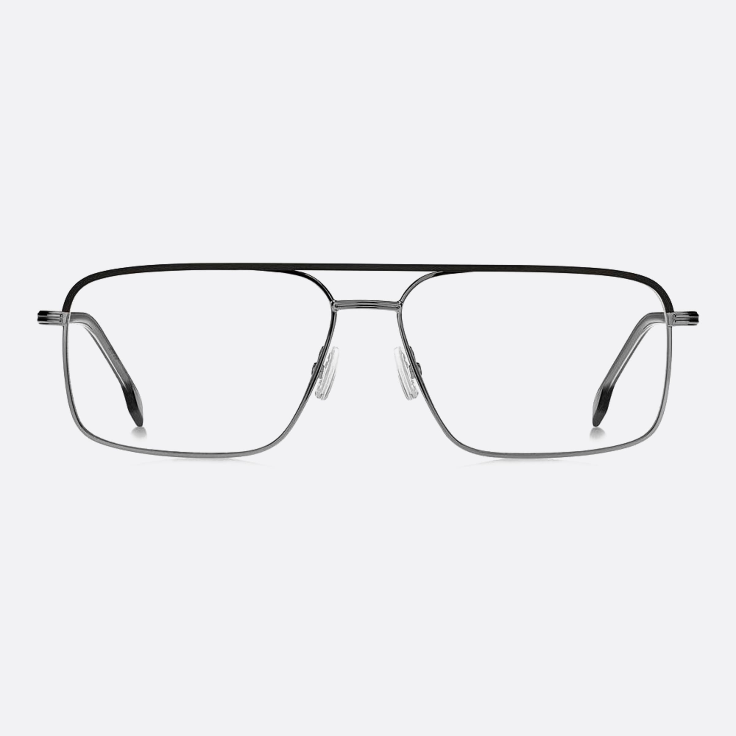Boss 58mm Boss V81 Grey Geometric Men Eyeglasses - Main View