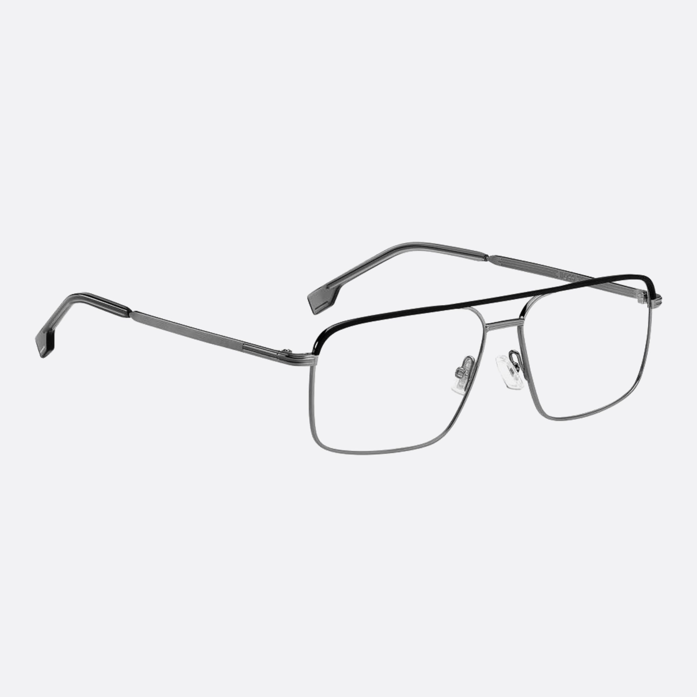 Boss 58mm Boss V81 Grey Geometric Men Eyeglasses - Lifestyle Shot