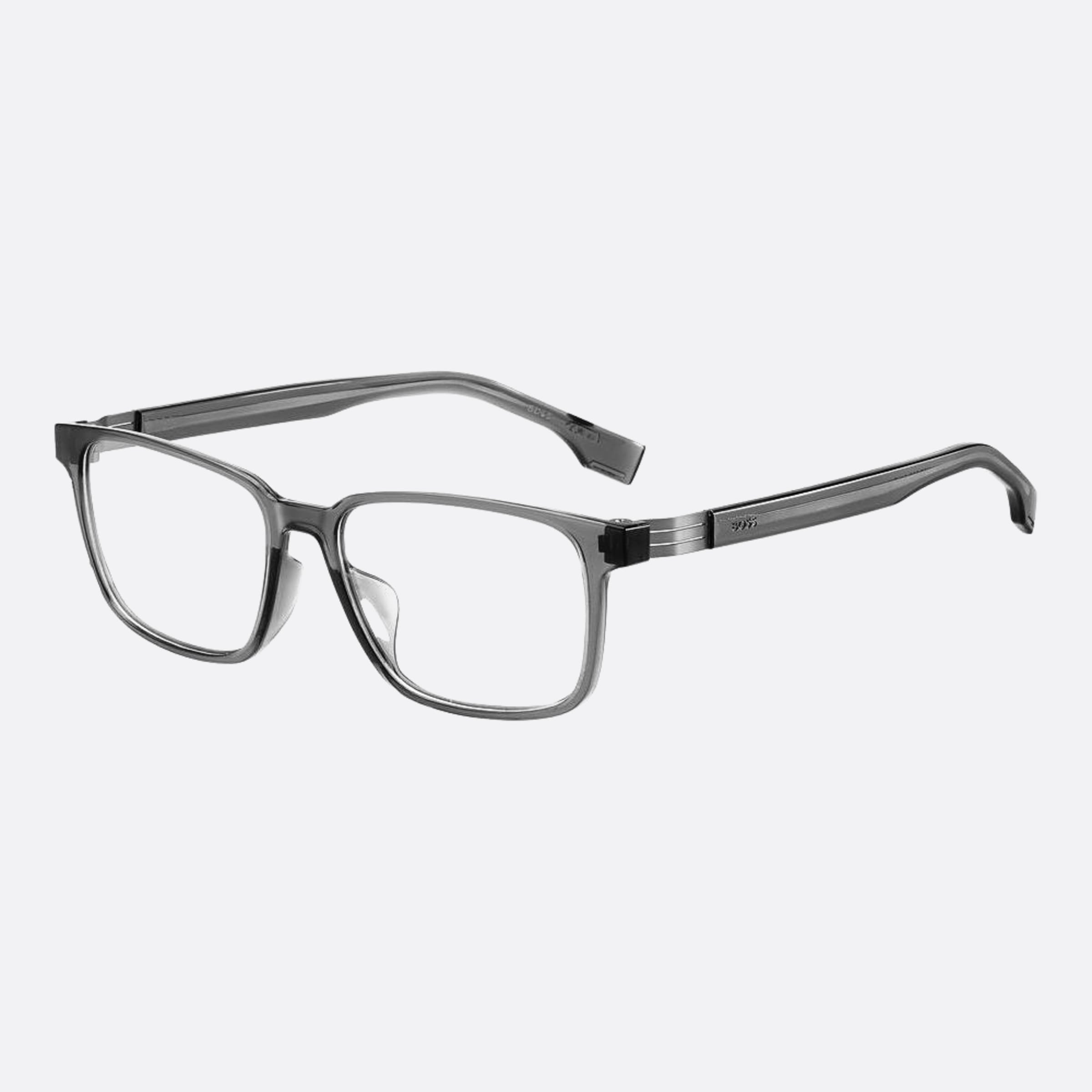 Boss 55mm Boss Kb7 Grey Geometric Men Eyeglasses - Side View