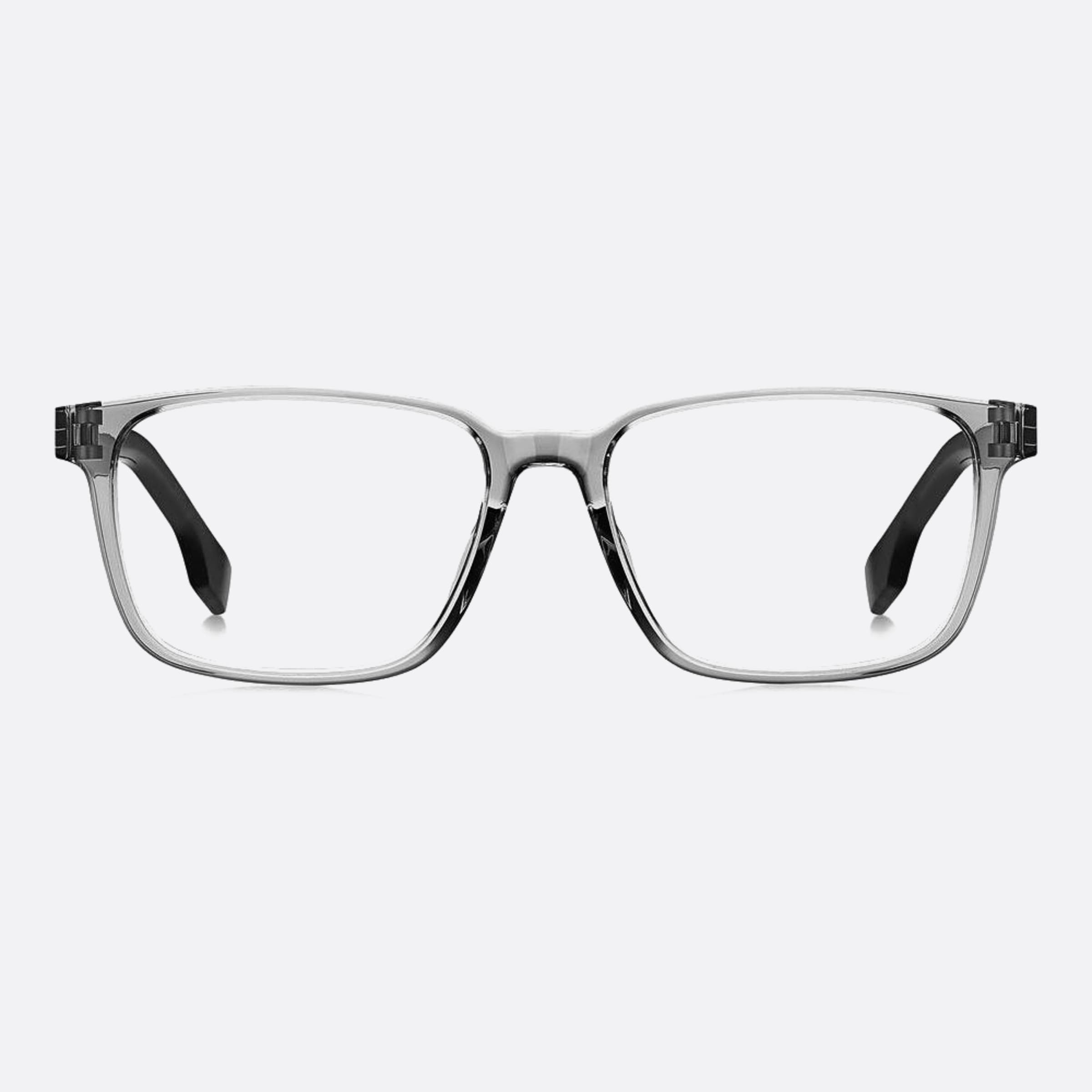 Boss 55mm Boss R6s Grey Geometric Men Eyeglasses - Main View
