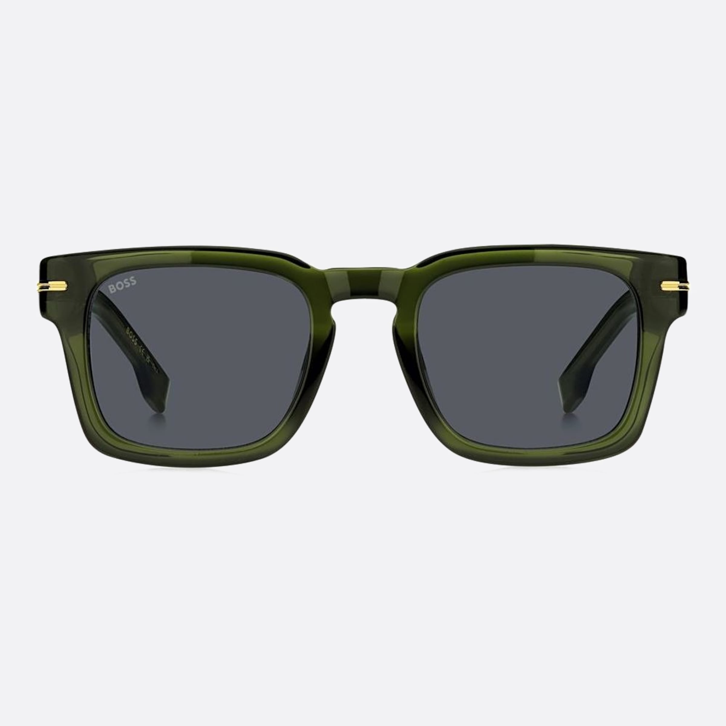 Boss 50mm Boss 1ed Green Squared Men Sunglasses - Main View