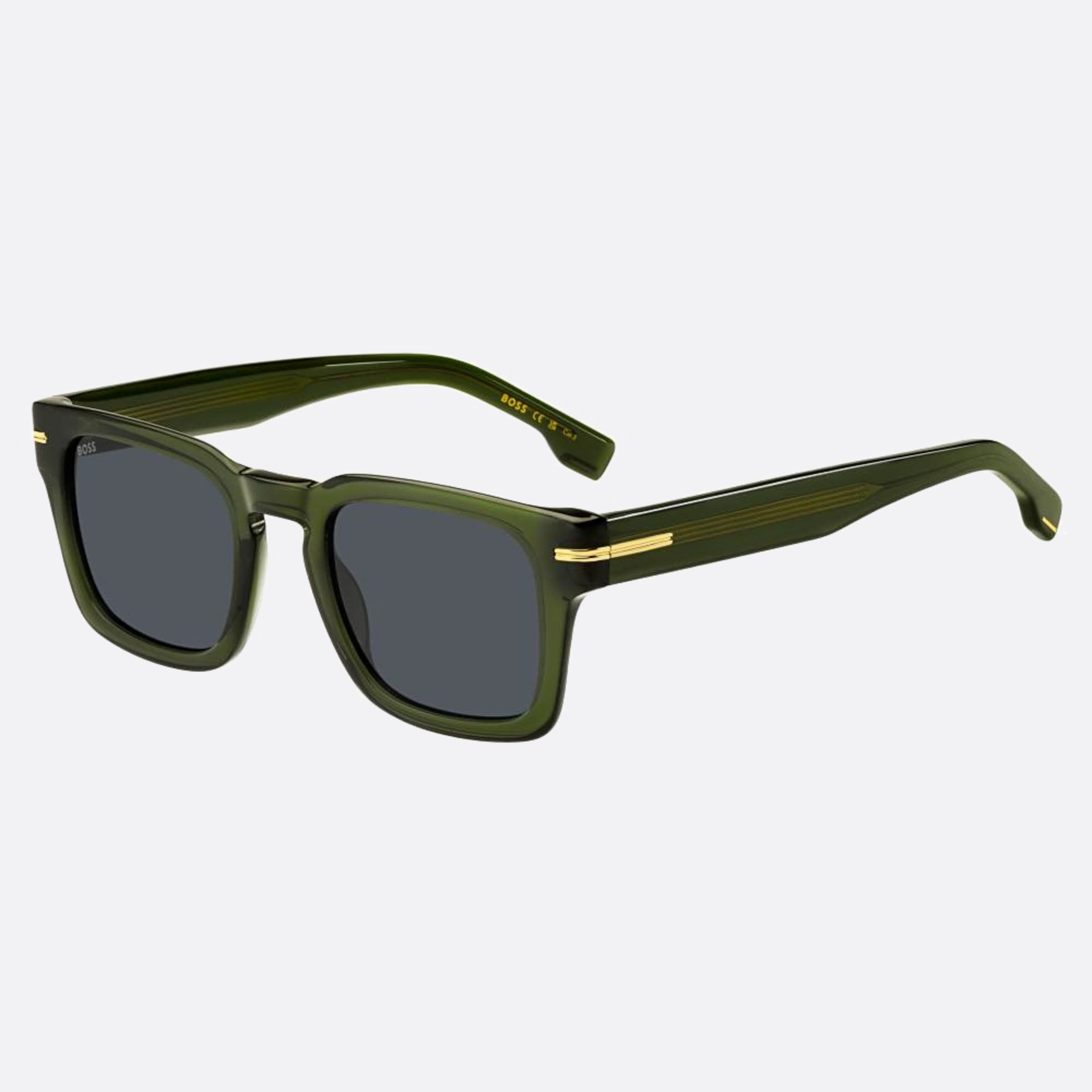 Boss 50mm Boss 1ed Green Squared Men Sunglasses - Side View