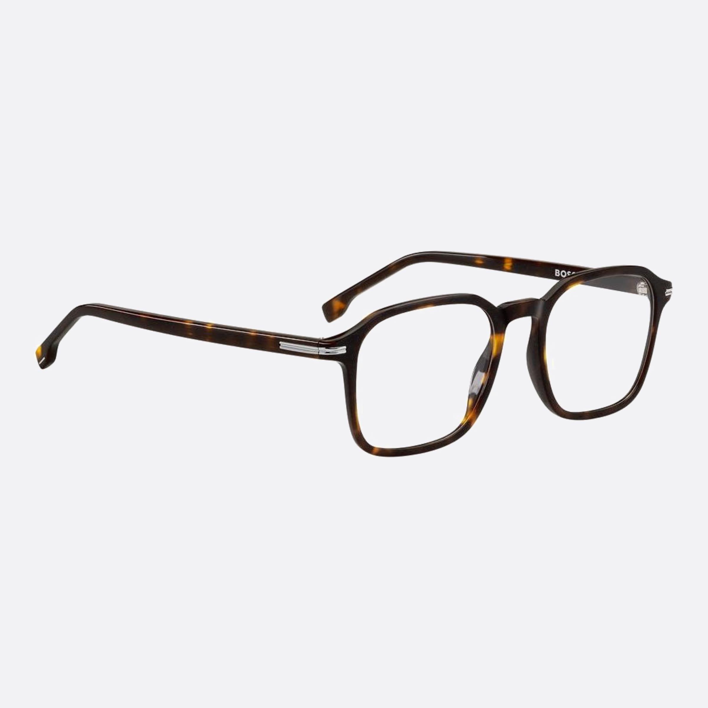 Boss 51mm Boss Havana Geometric Men Eyeglasses - Side View