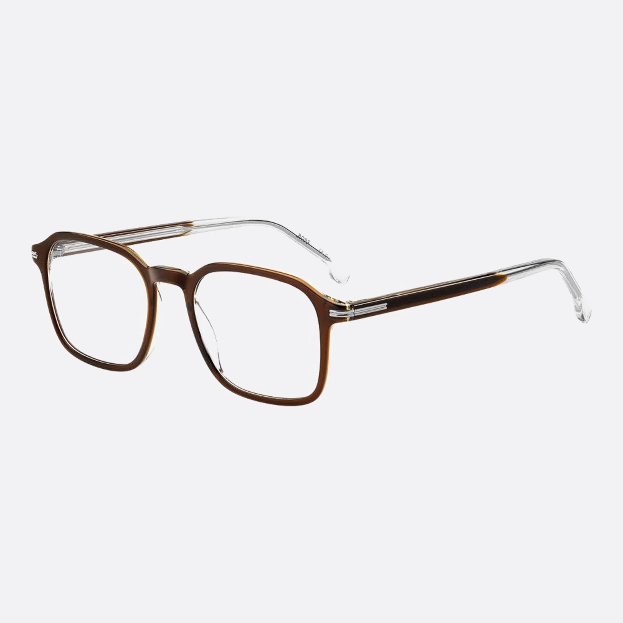Boss 51mm Boss 09q Brown Geometric Men Eyeglasses - Side View