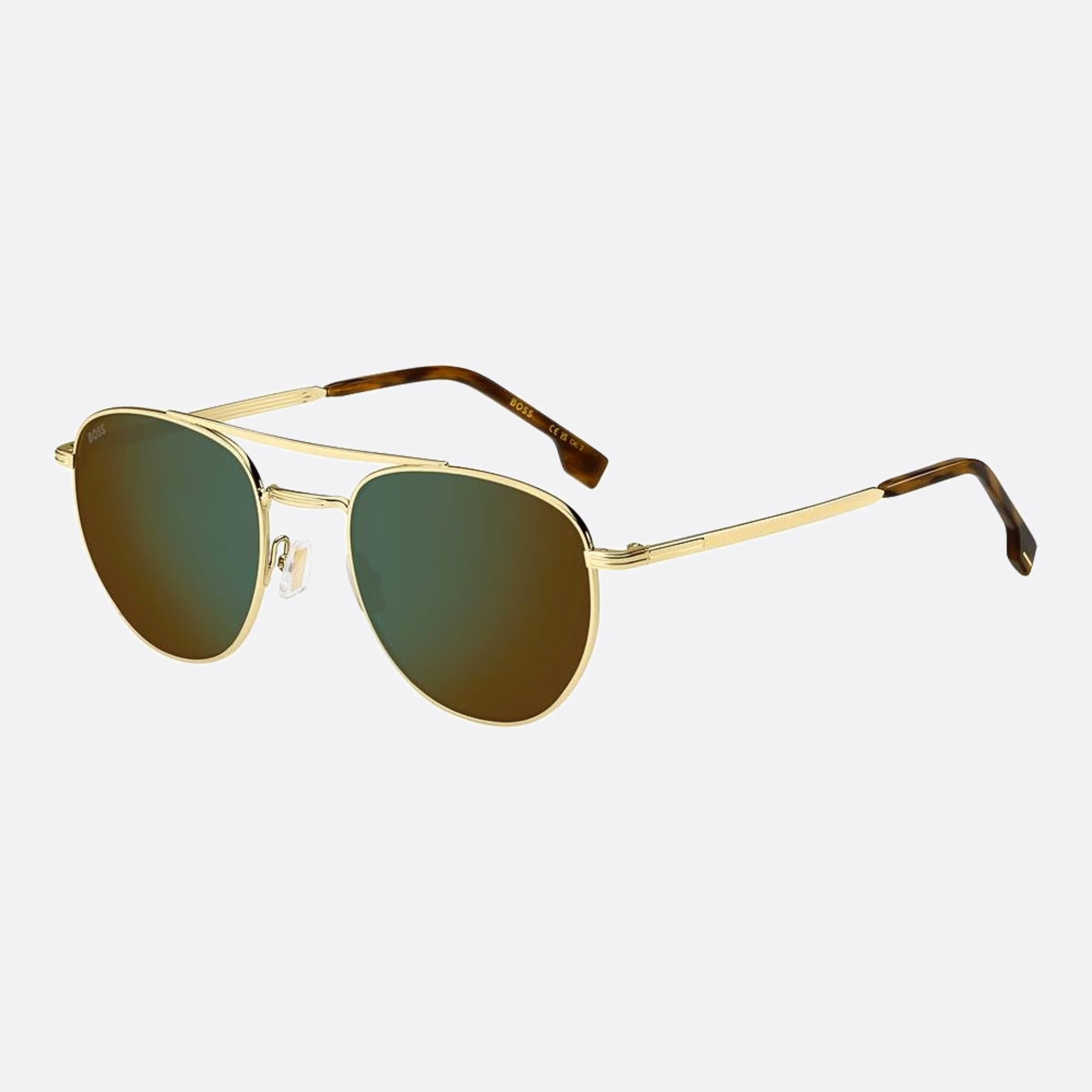 Boss 53mm Boss J5g Gold Pilot Men Sunglasses - Side View