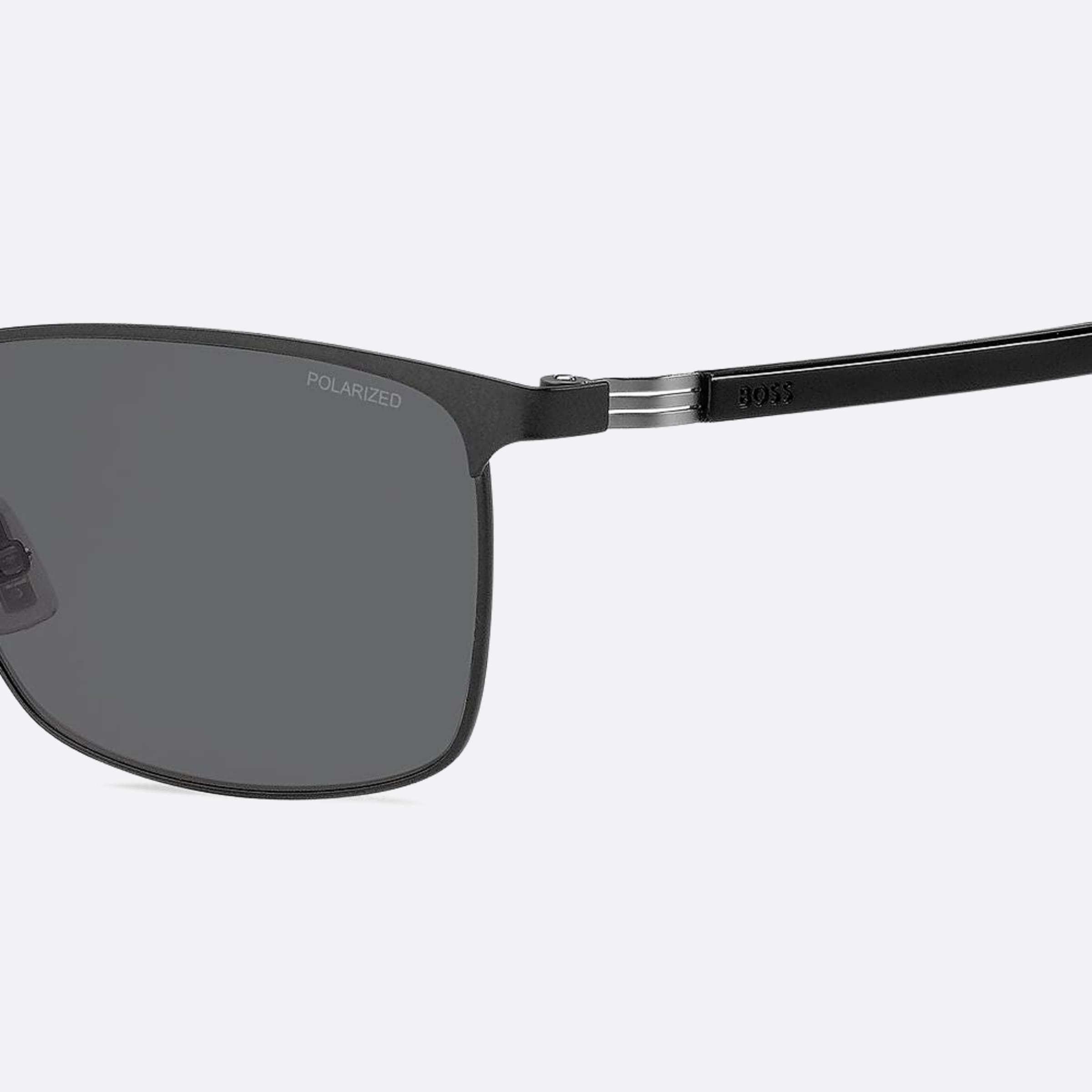 Boss 57mm Boss Svk Ruthenium Rectangle Polarized Men Sunglasses - Side View