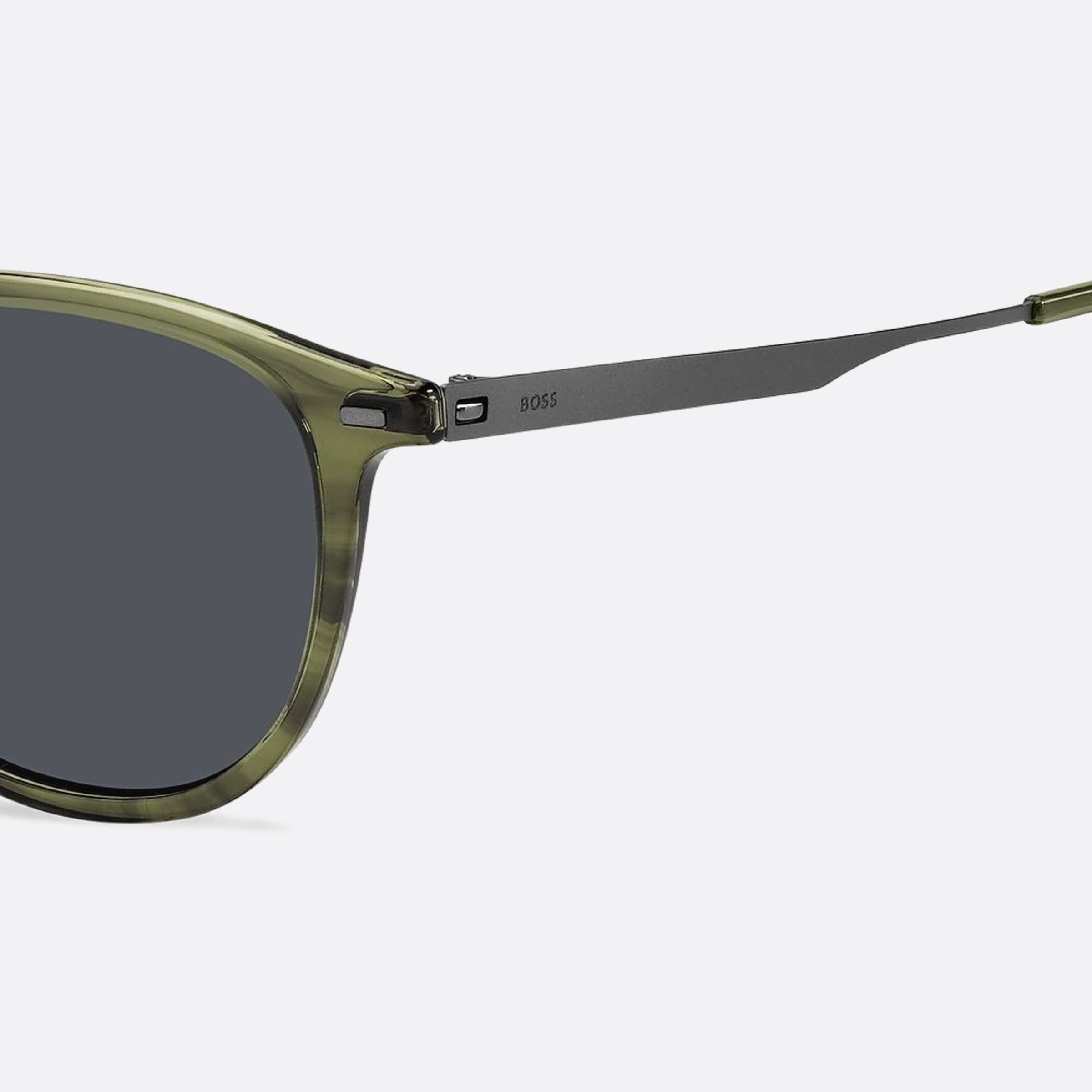 Boss 52mm Boss Xyg Green Round Men Sunglasses - Side View