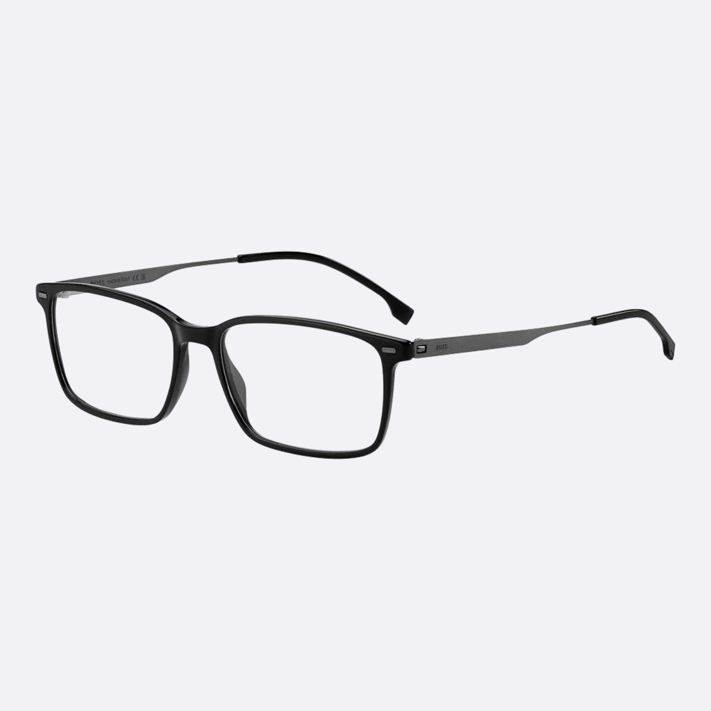 Boss 55mm Boss Ans Black Rectangle Men Eyeglasses - Side View