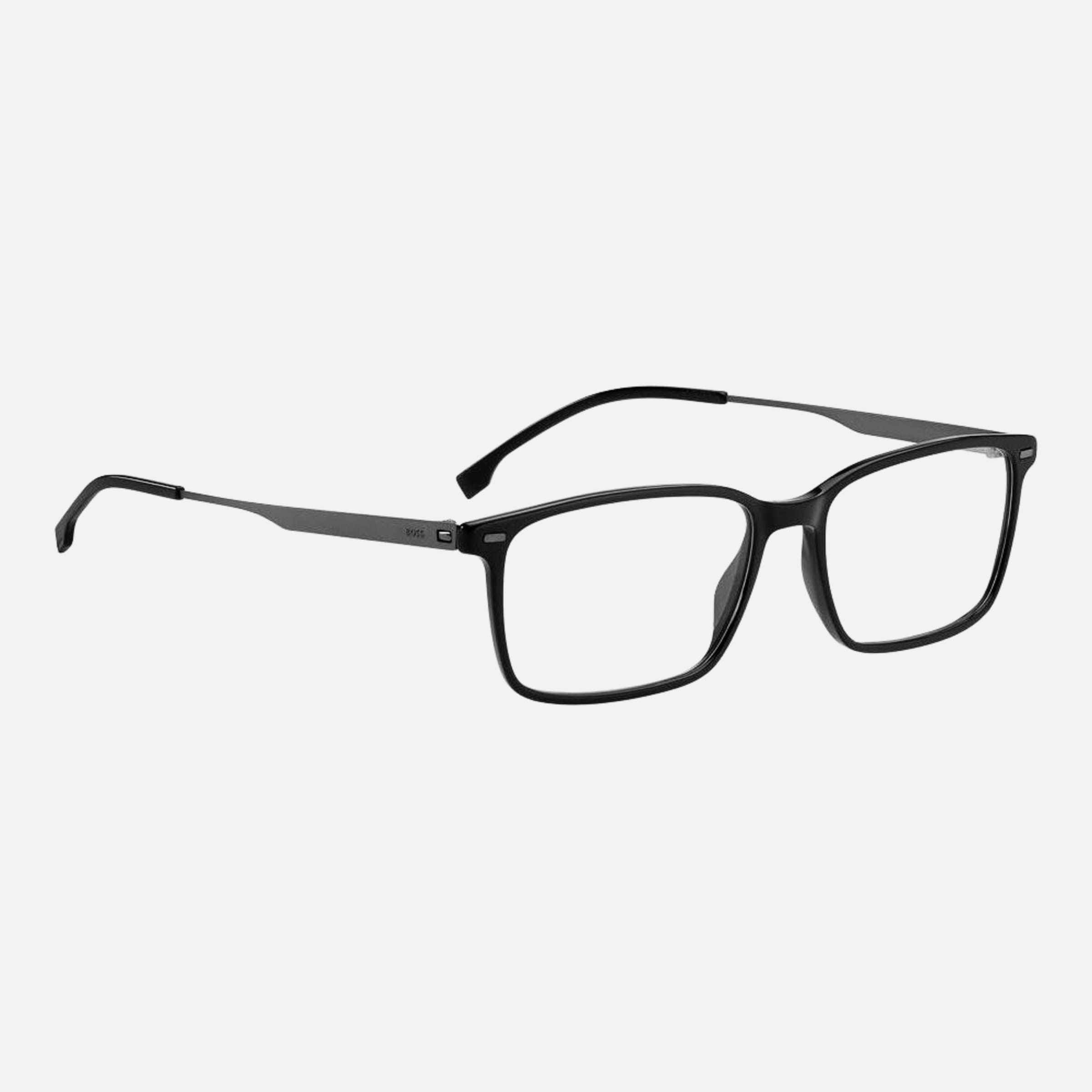 Boss 55mm Boss Ans Black Rectangle Men Eyeglasses - Detail View