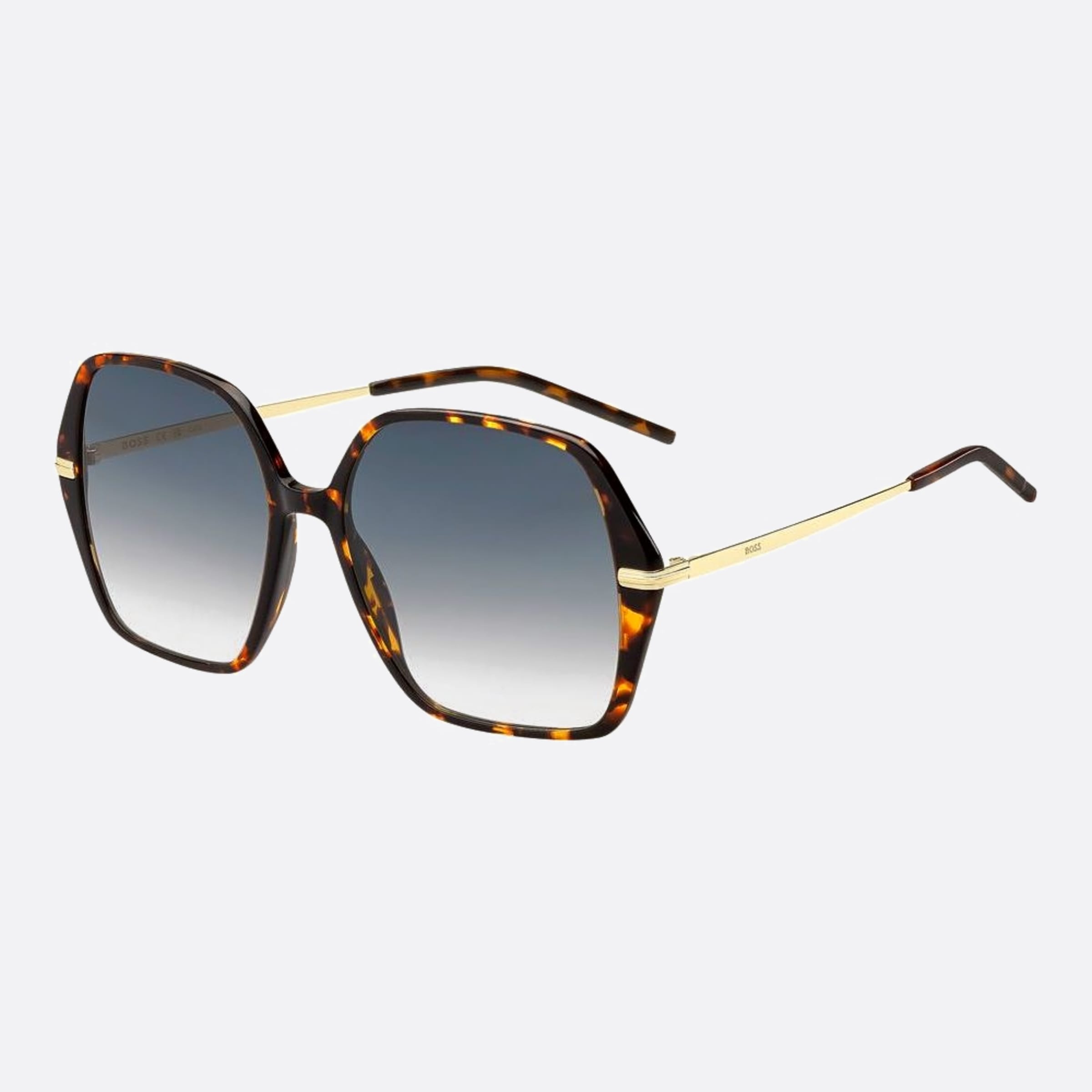 Boss 57mm Boss 2ik Havana Geometric Women Sunglasses - Side View