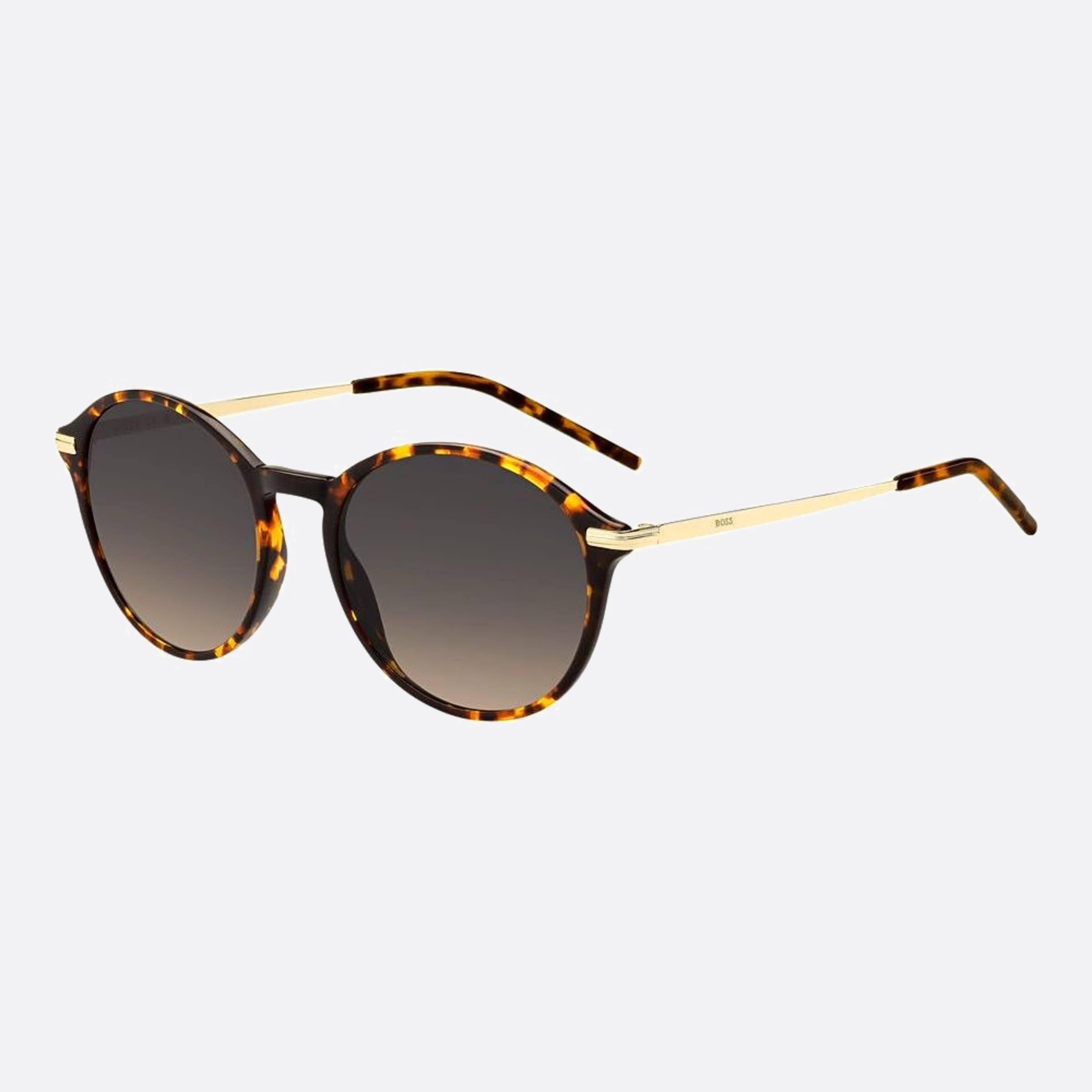 Boss 53mm Boss 2ik Havana Round Women Sunglasses - Side View