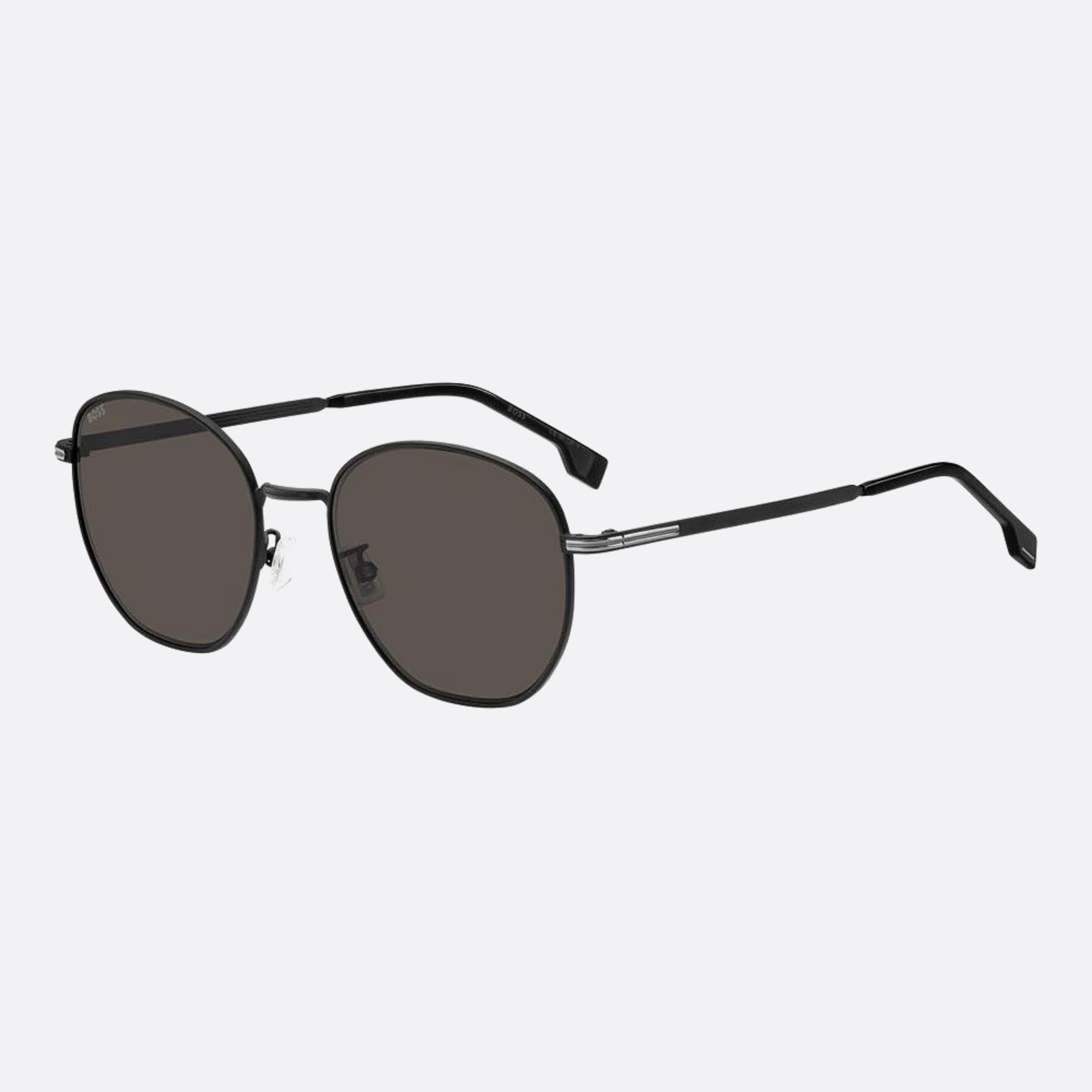 Boss 56mm Boss Black Round Men Sunglasses - Side View
