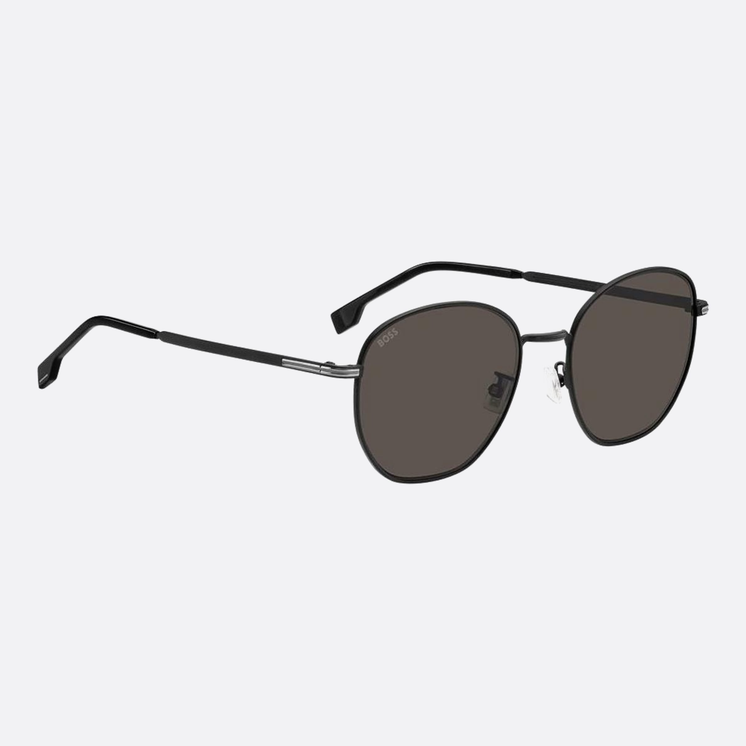 Boss 56mm Boss Black Round Men Sunglasses - Detail View
