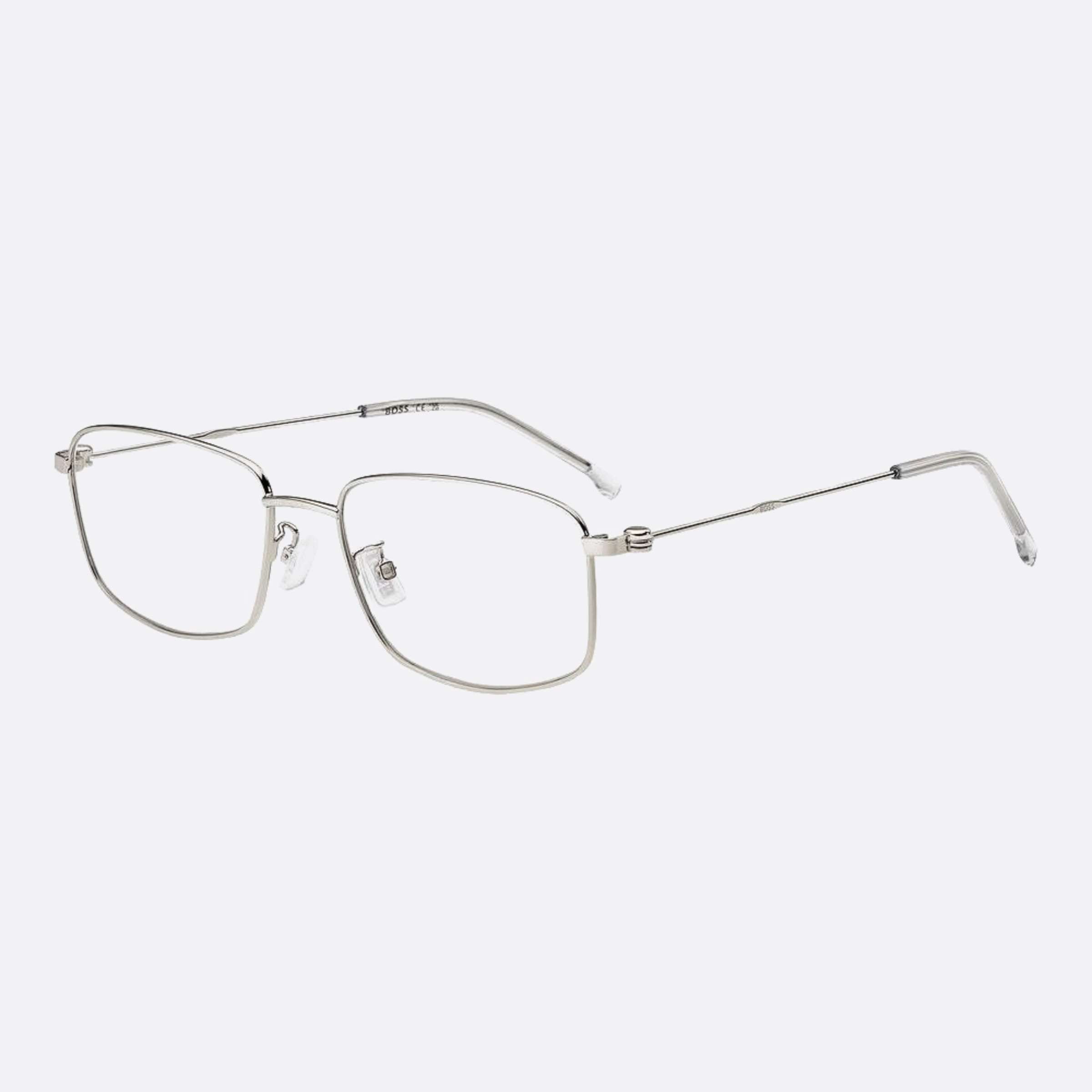 Boss 54mm Boss Silver Rectangle Men Eyeglasses - Side View