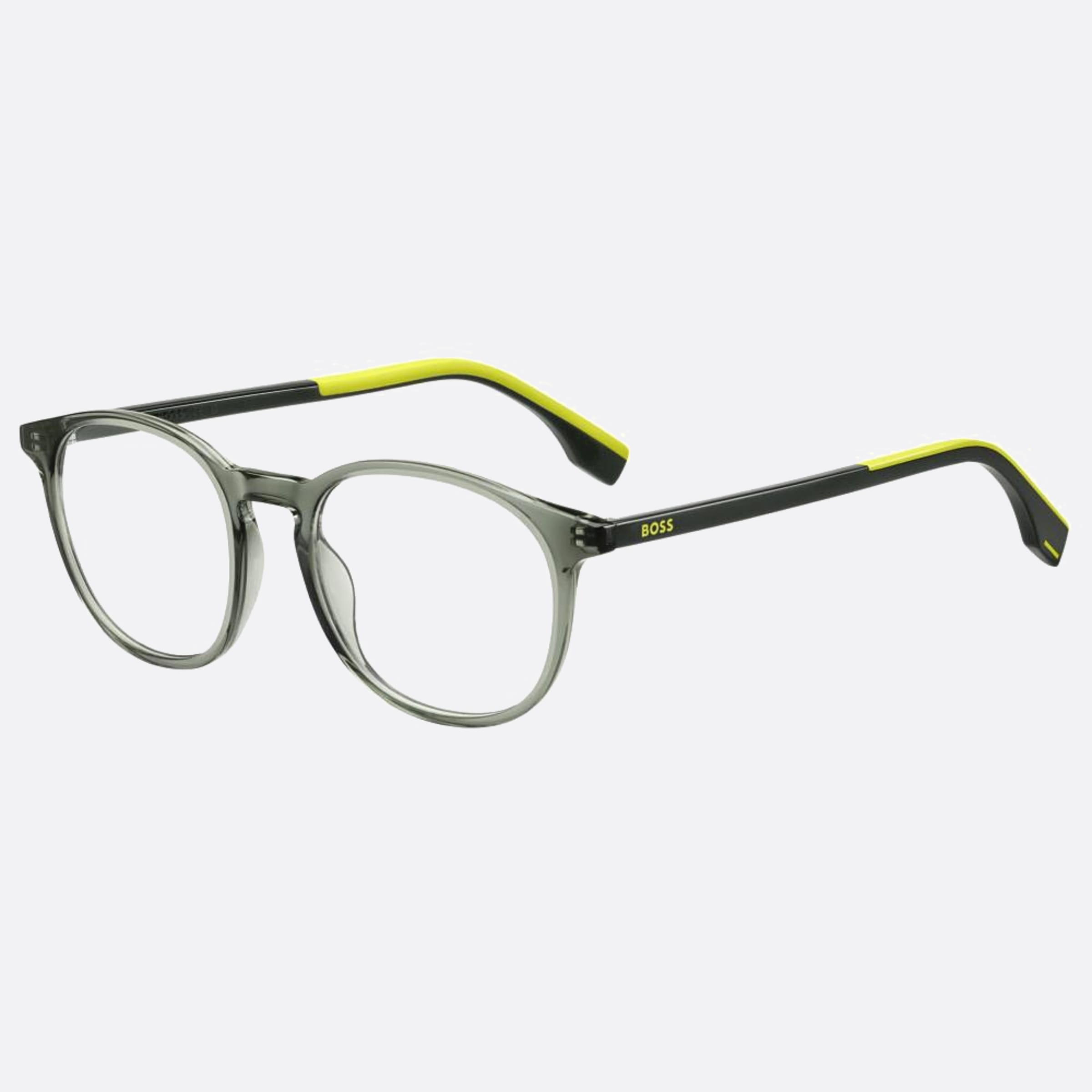 Boss 47mm Boss 1ed Green Round Unisex Eyeglasses - Side View