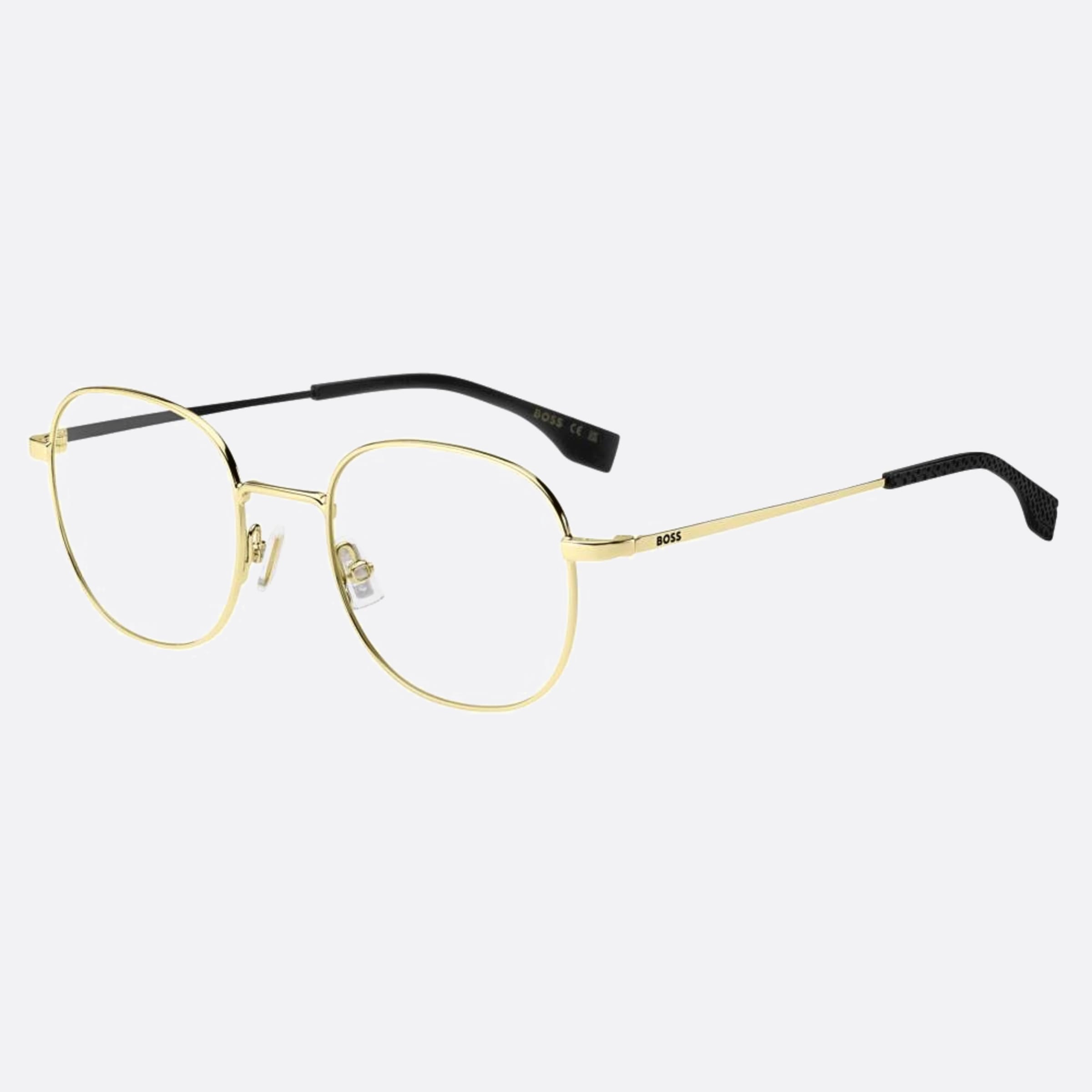 Boss 48mm Boss Rhl Gold Round Unisex Eyeglasses - Side View