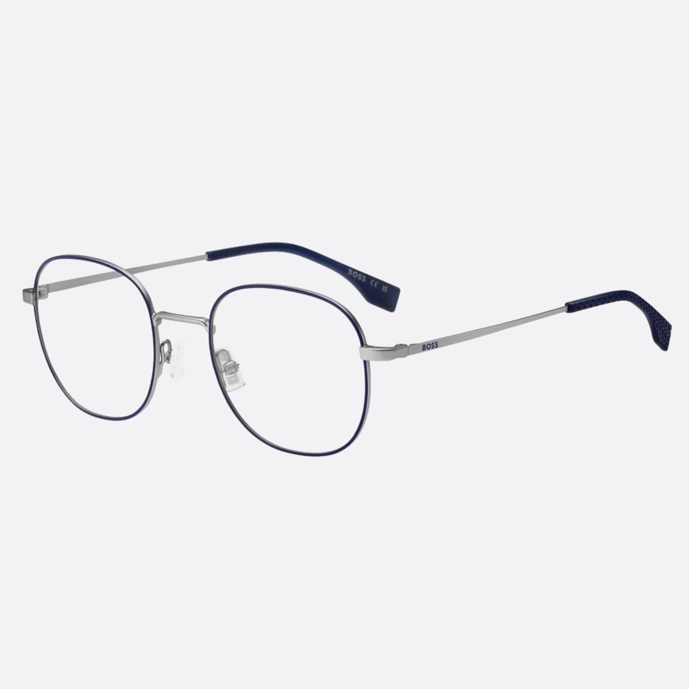 Boss 48mm Boss V84 Blue Round Unisex Eyeglasses - Side View