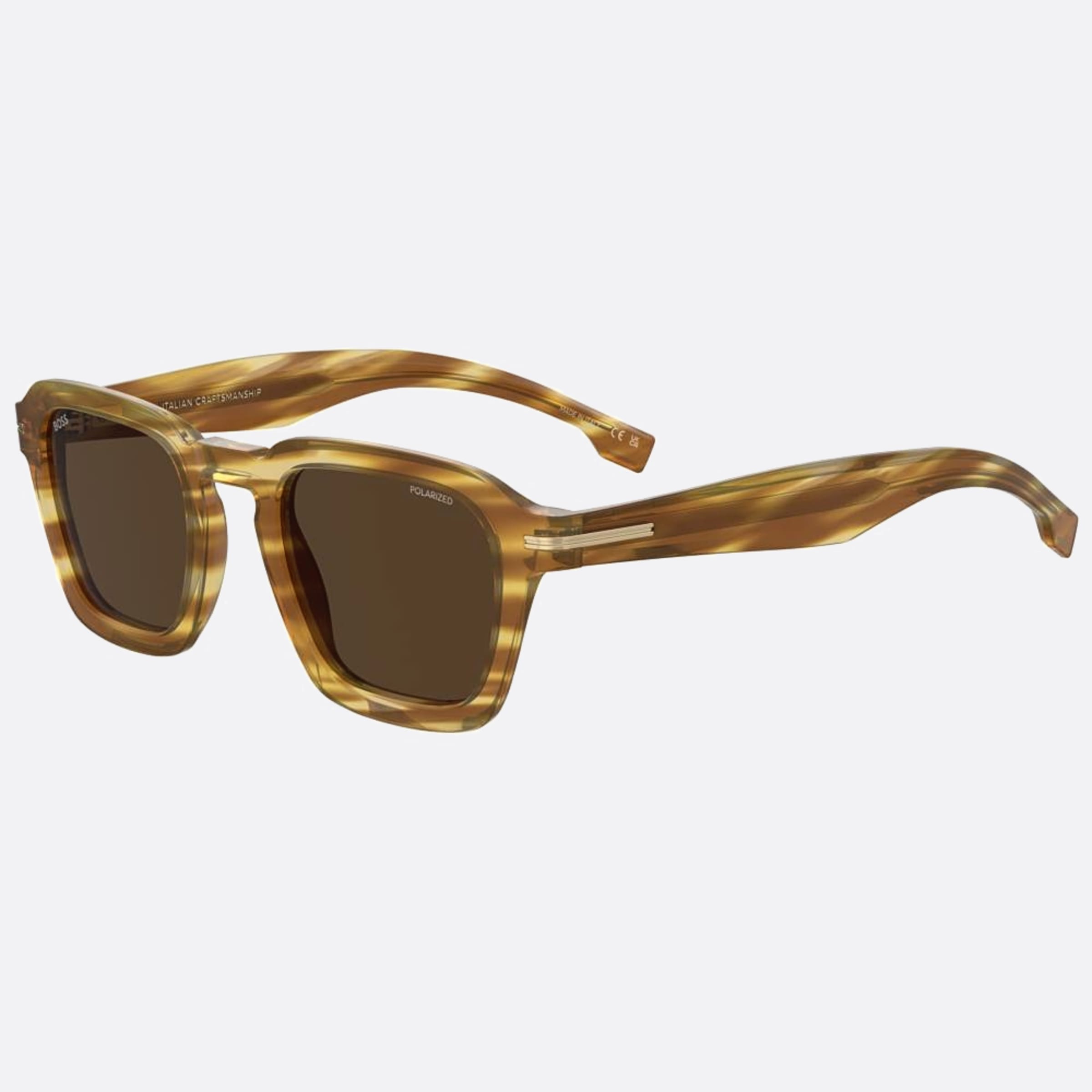 Boss 49mm Boss Ex4 Brown Squared Polarized Men Sunglasses - Side View