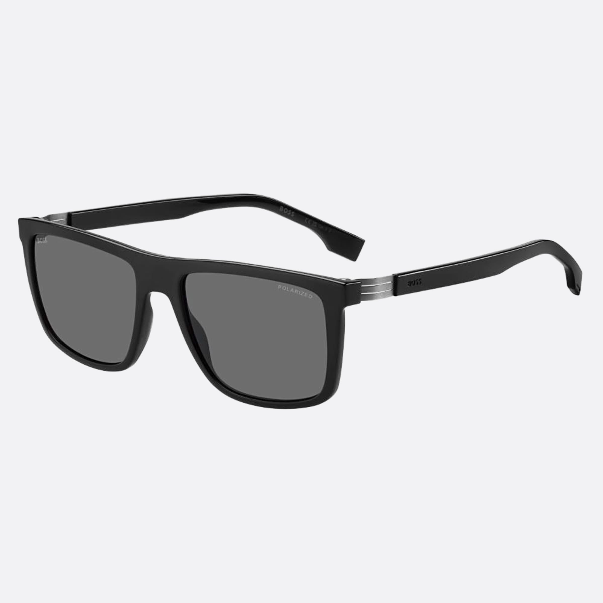 Boss 56mm Boss Black Squared Polarized Men Sunglasses - Side View