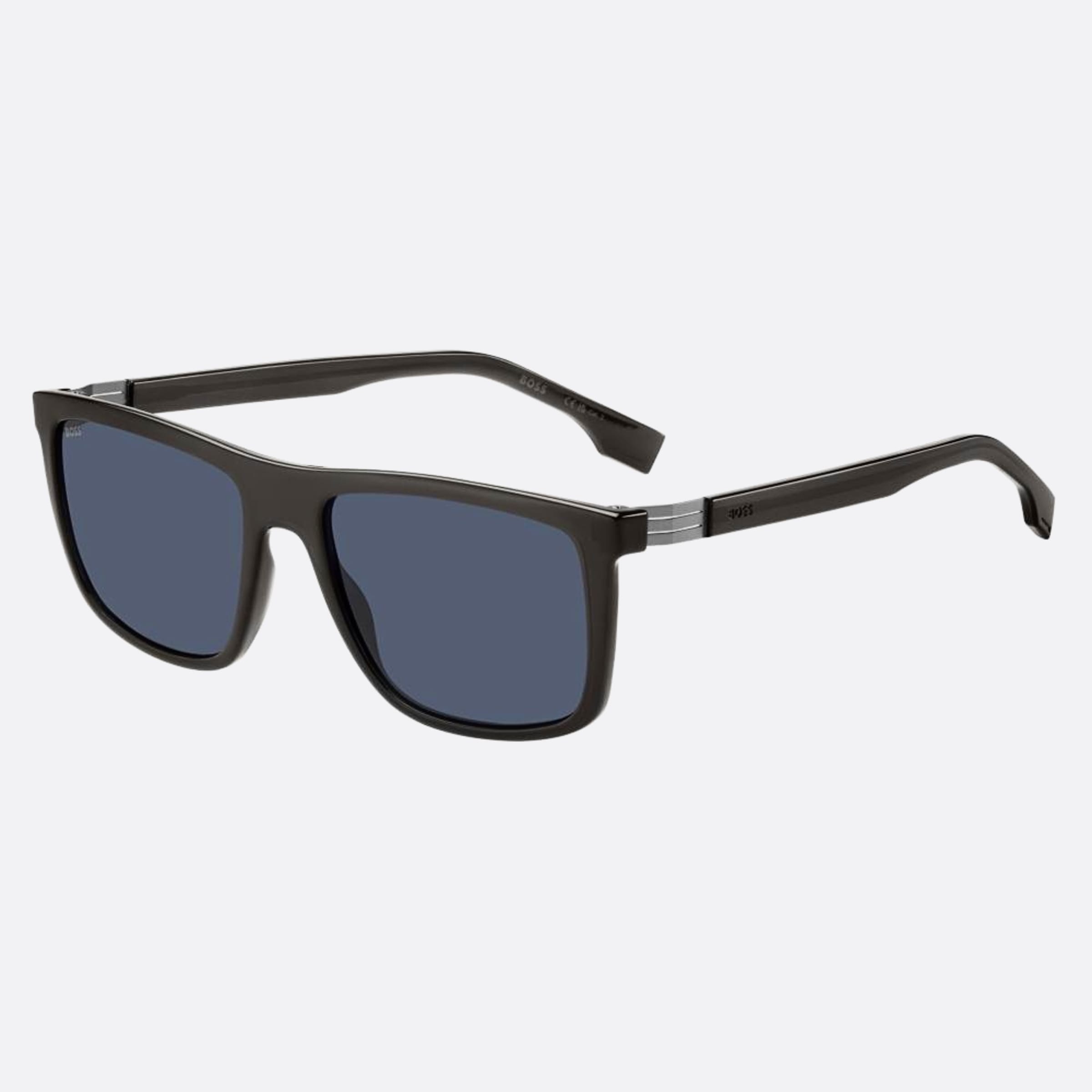 Boss 56mm Boss Kb7 Black Squared Men Sunglasses - Side View