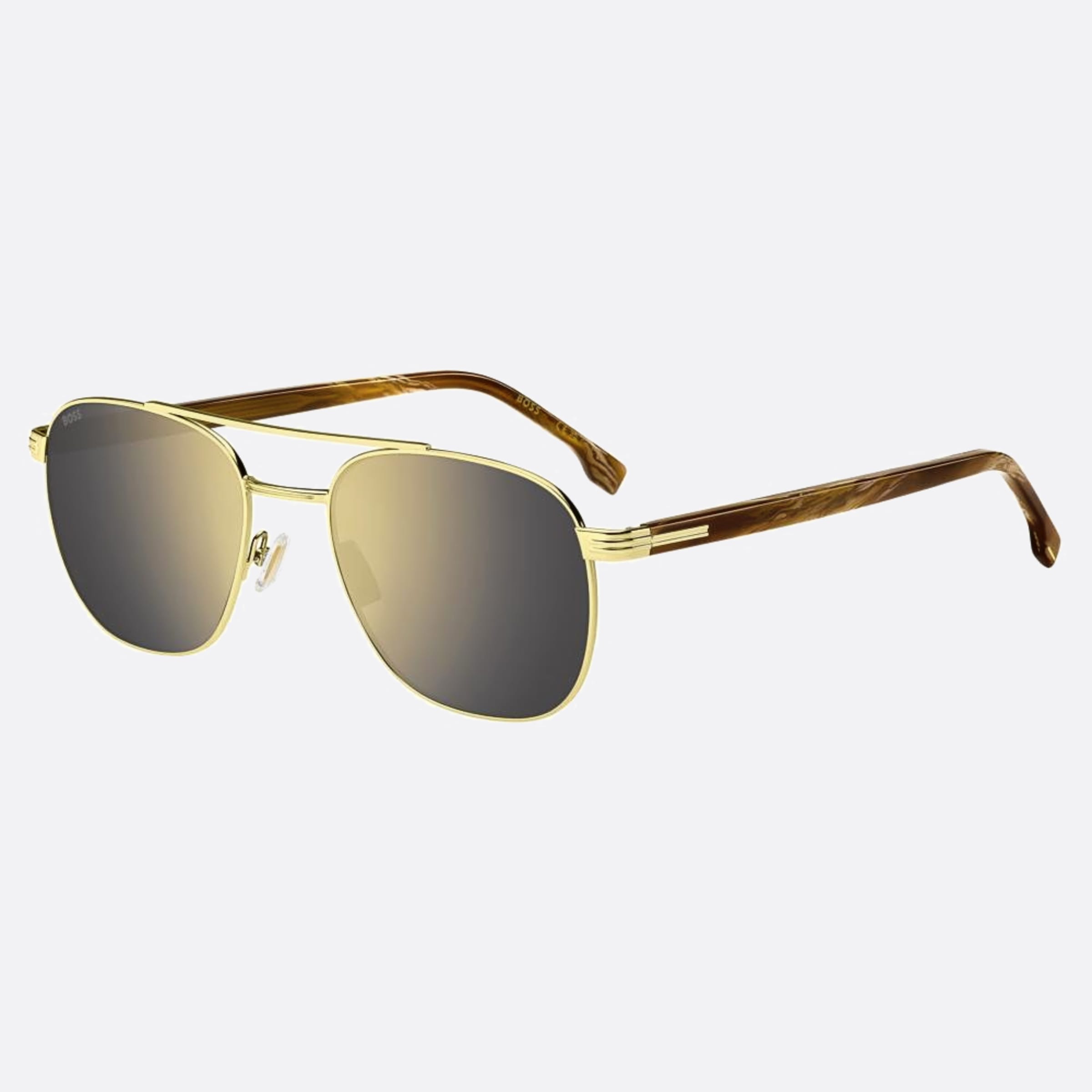 Boss 56mm Boss T5u Gold Pilot Men Sunglasses - Side View