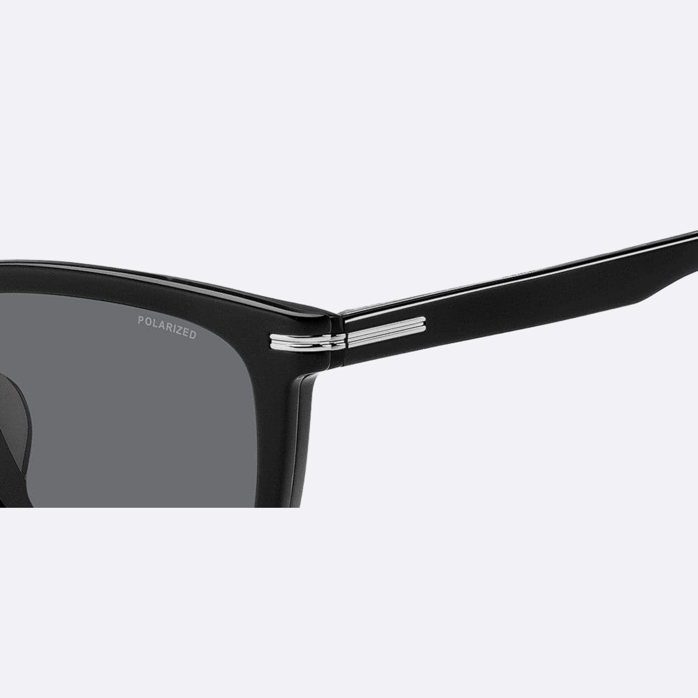 Boss 55mm Boss With Clip Black Squared Polarized Men Sunglasses - Lifestyle Shot