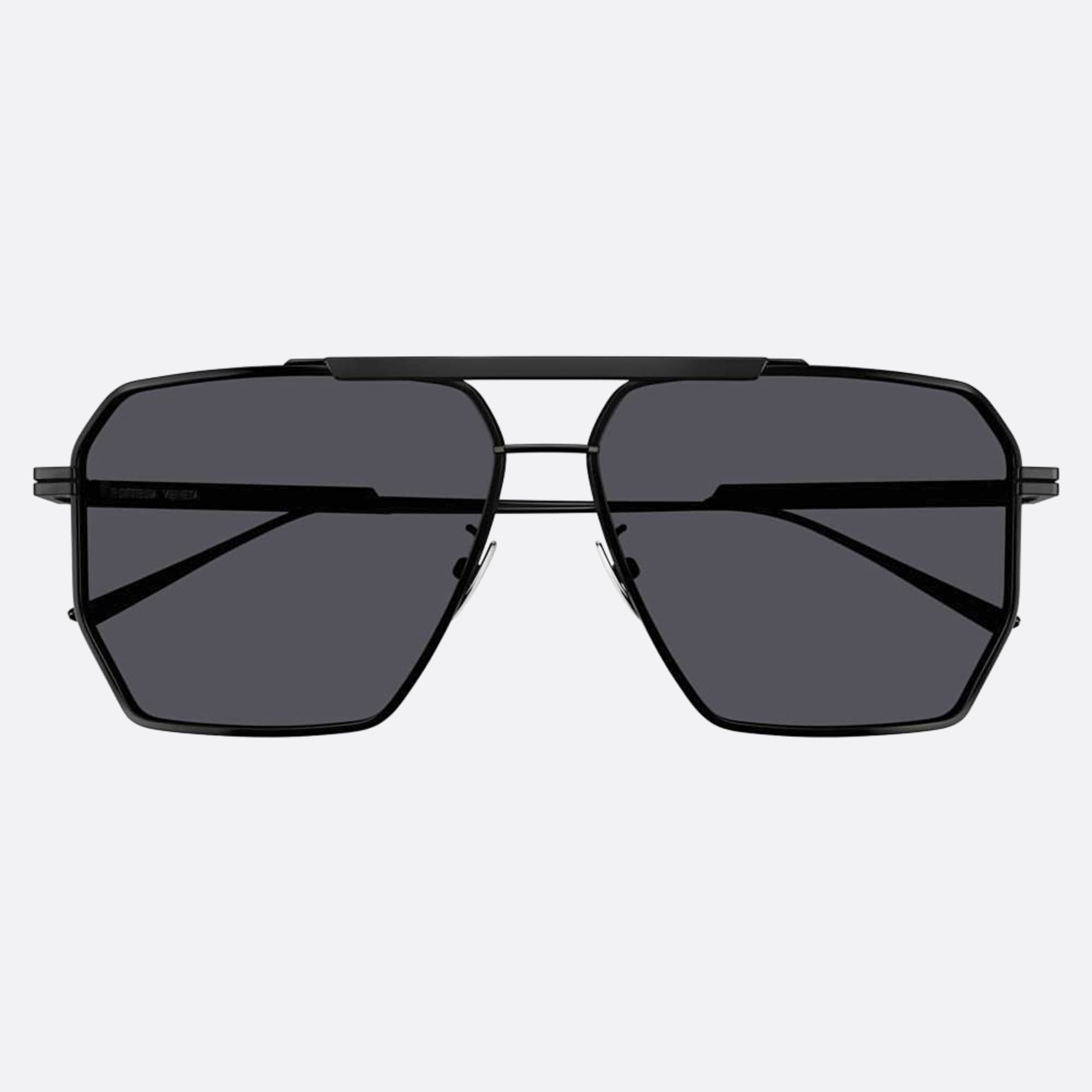 Bottega 60mm Veneta Black Pilot Man Sunglasses - Main View