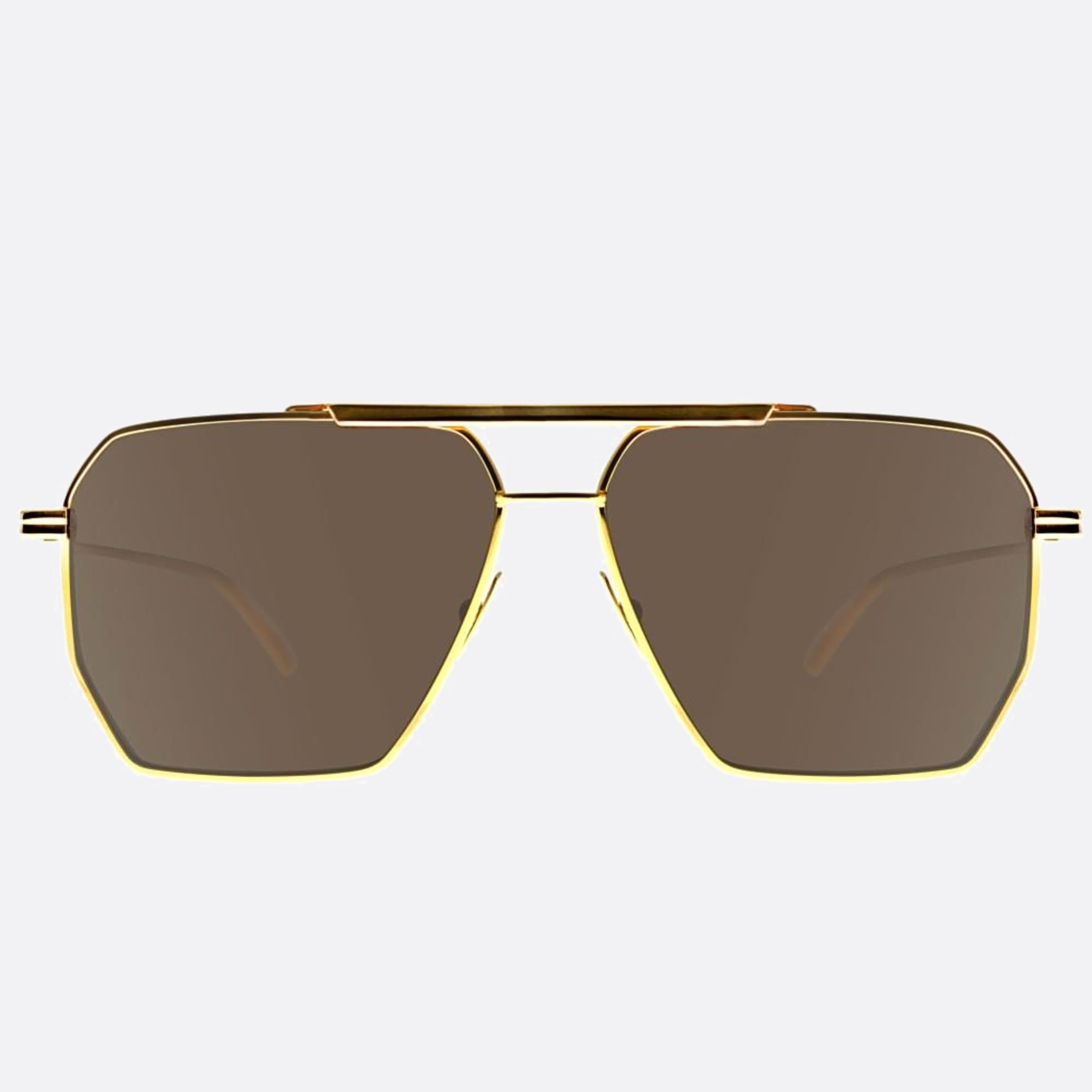 Bottega 60mm Veneta Gold Pilot Man Sunglasses - Main View