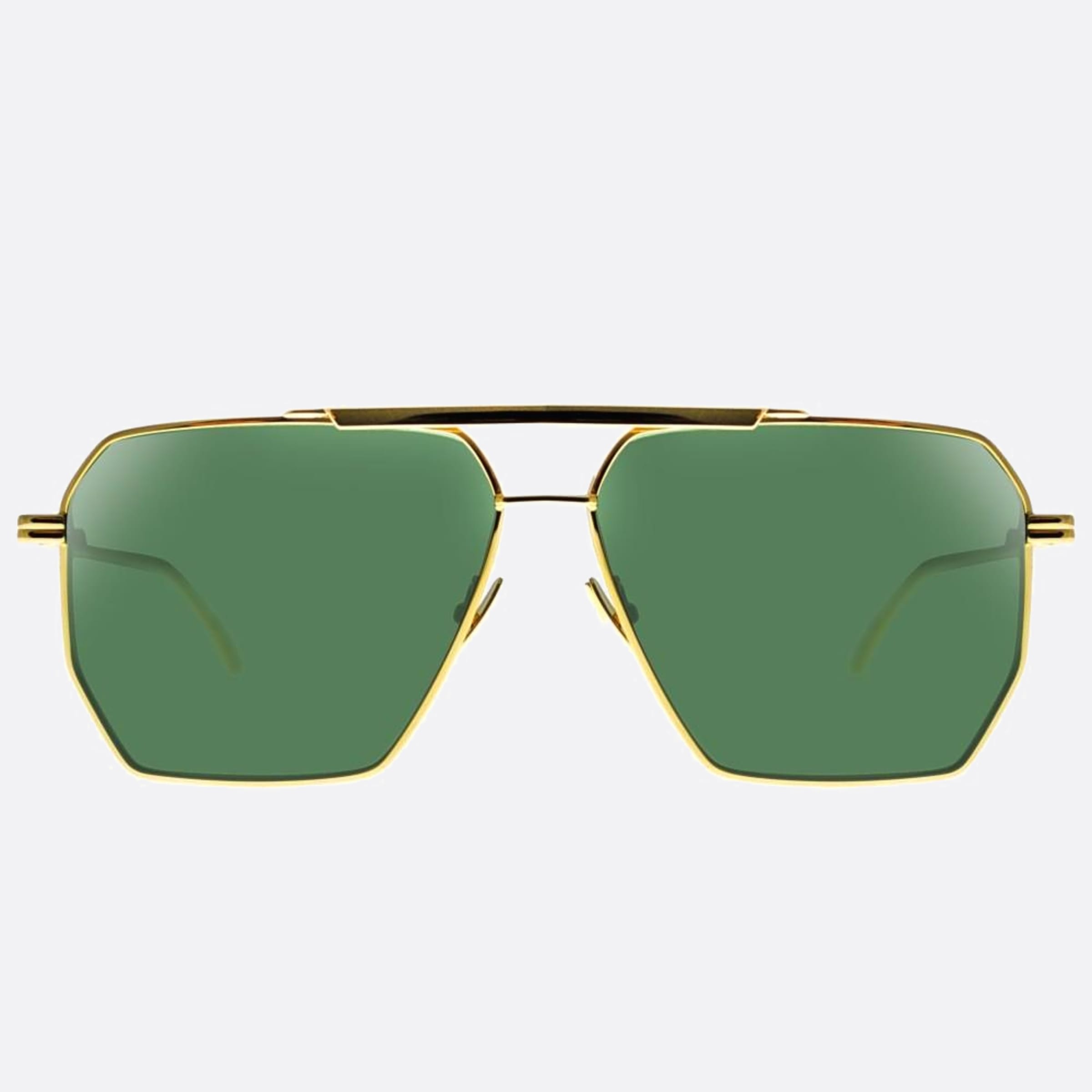 Bottega 60mm Veneta Gold Pilot Man Sunglasses - Main View