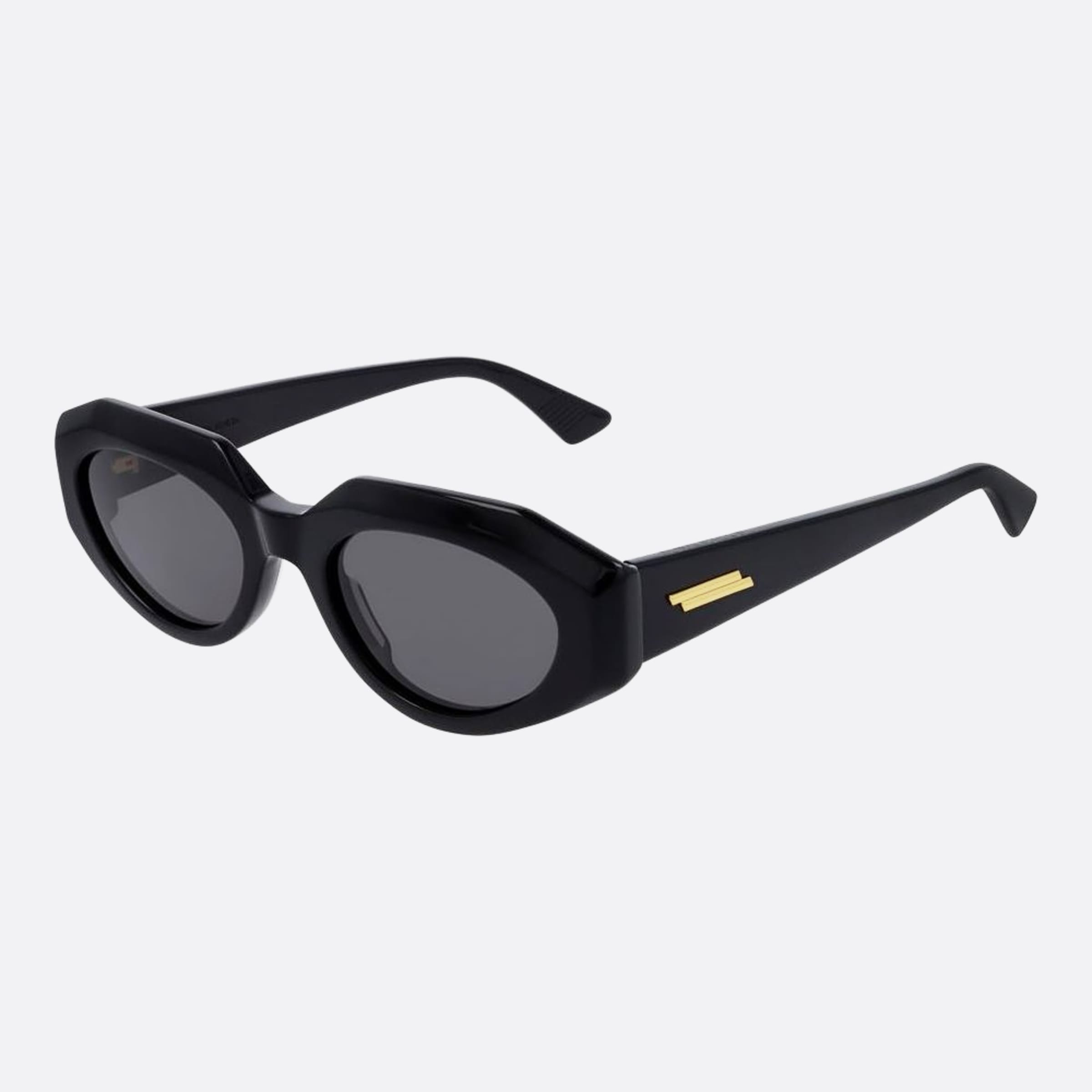 Bottega 52mm Veneta Black Geometric Woman Sunglasses - Side View