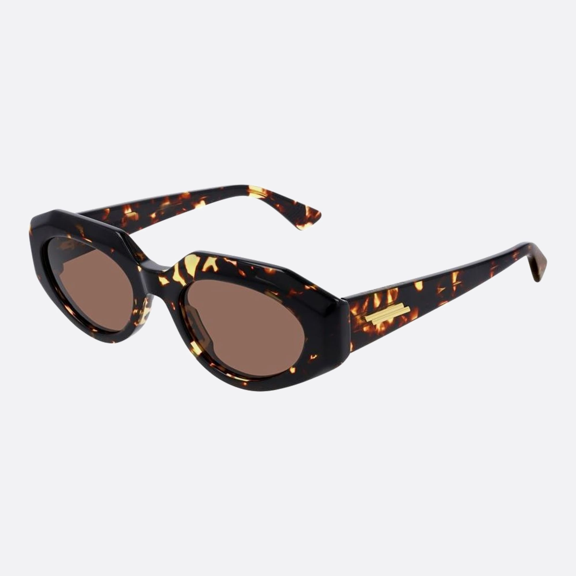 Bottega 52mm Veneta Havana Geometric Woman Sunglasses - Side View