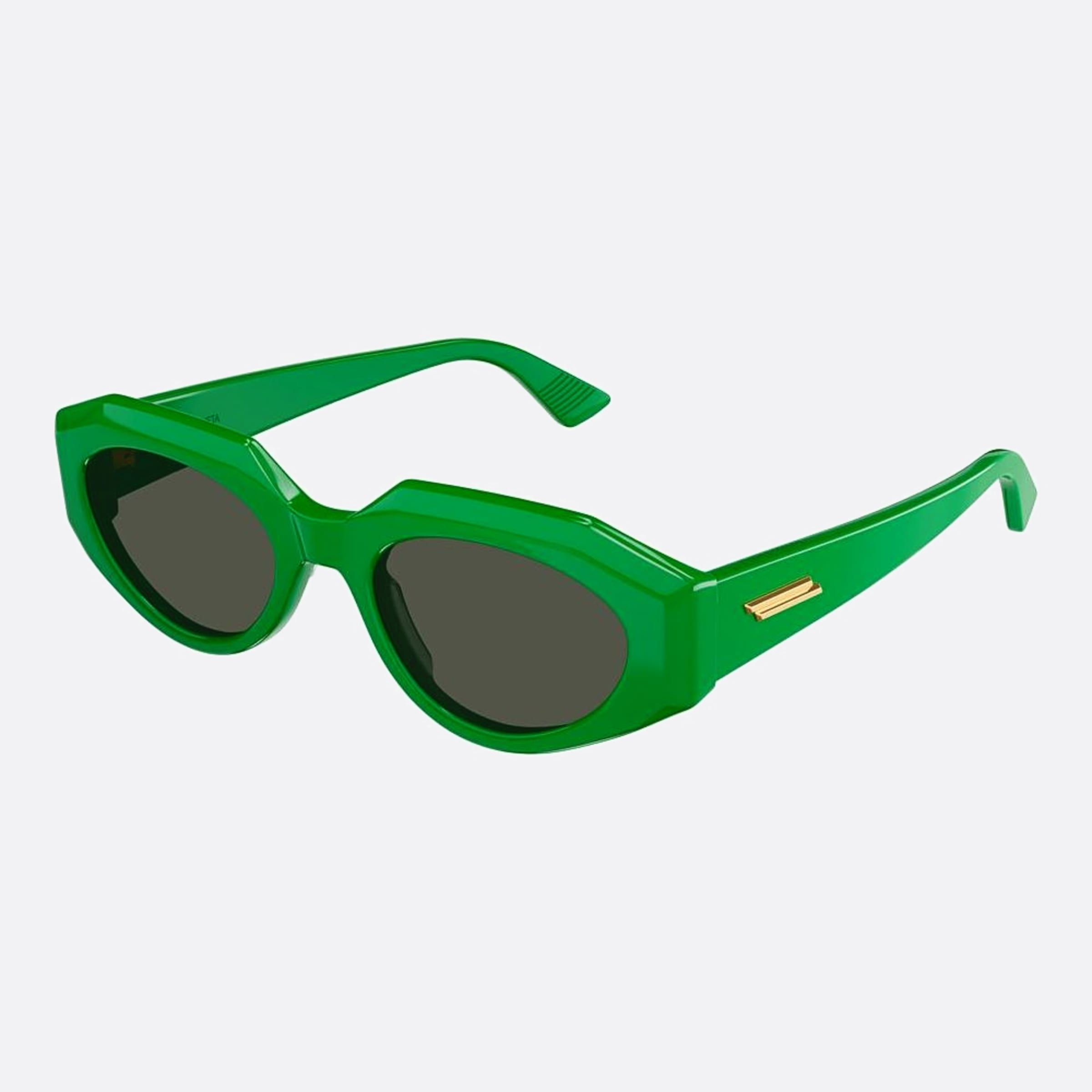 Bottega 52mm Veneta Green Geometric Woman Sunglasses - Side View