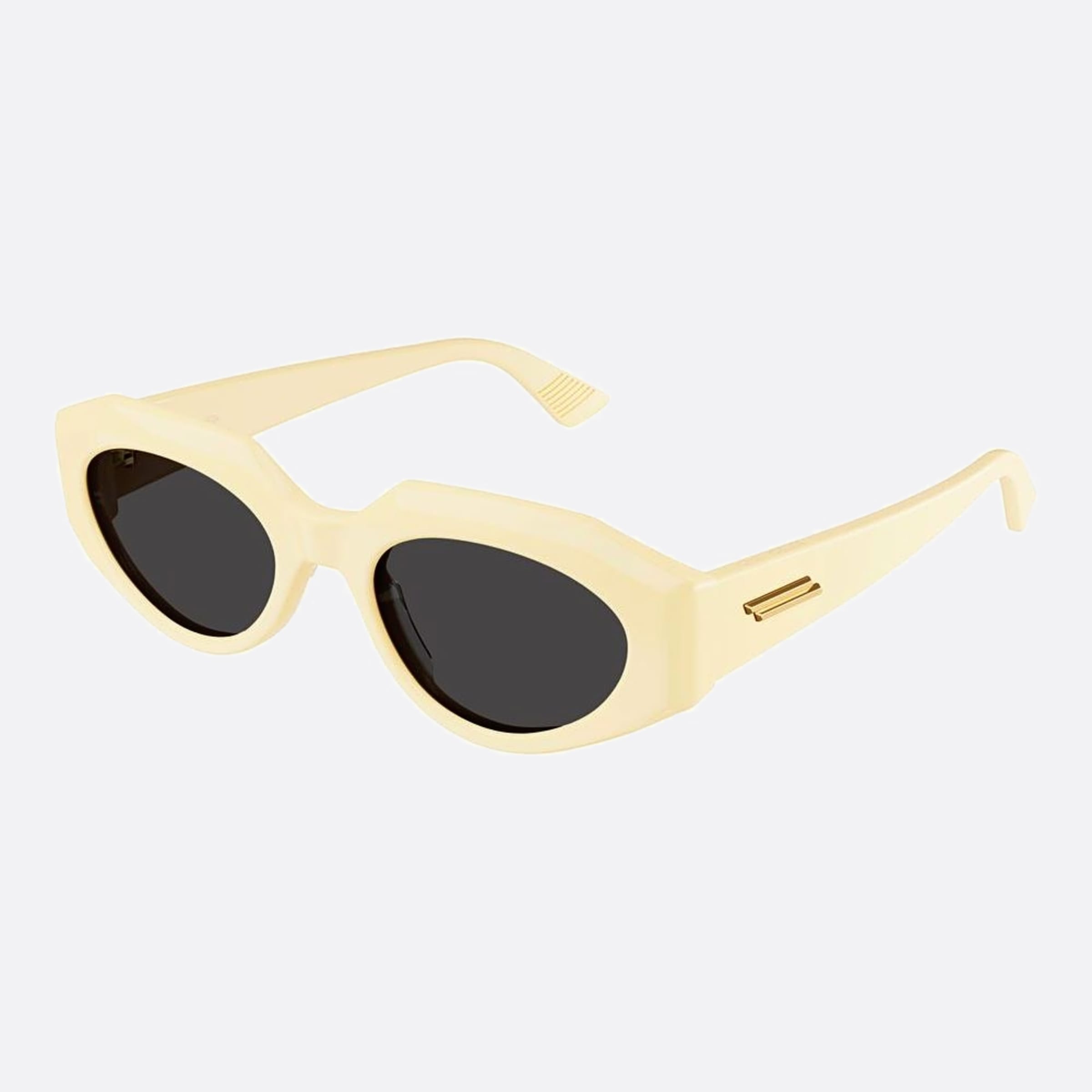 Bottega 52mm Veneta Yellow Geometric Woman Sunglasses - Side View