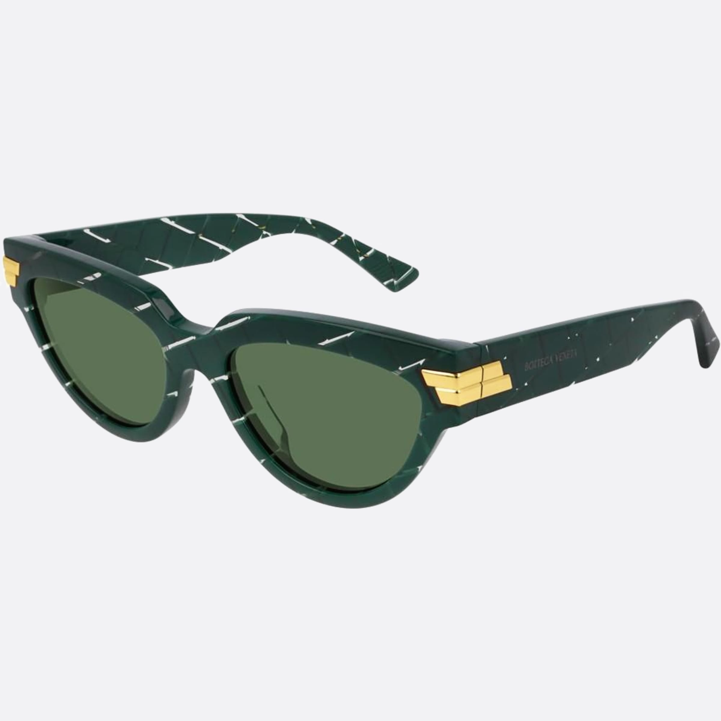 Bottega 55mm Veneta Green Cat Eye Woman Sunglasses - Side View