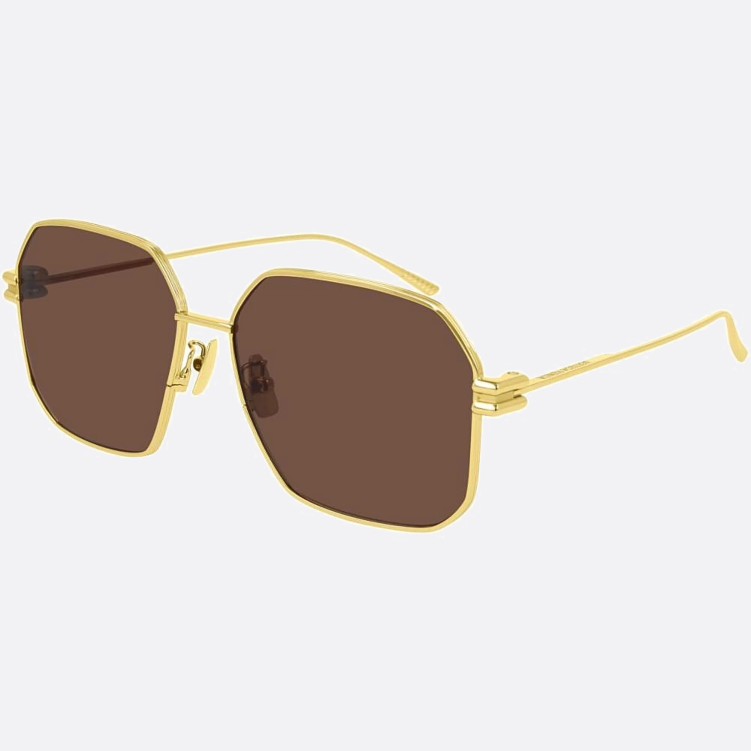 Bottega 59mm Veneta Gold Geometric Women Sunglasses - Side View