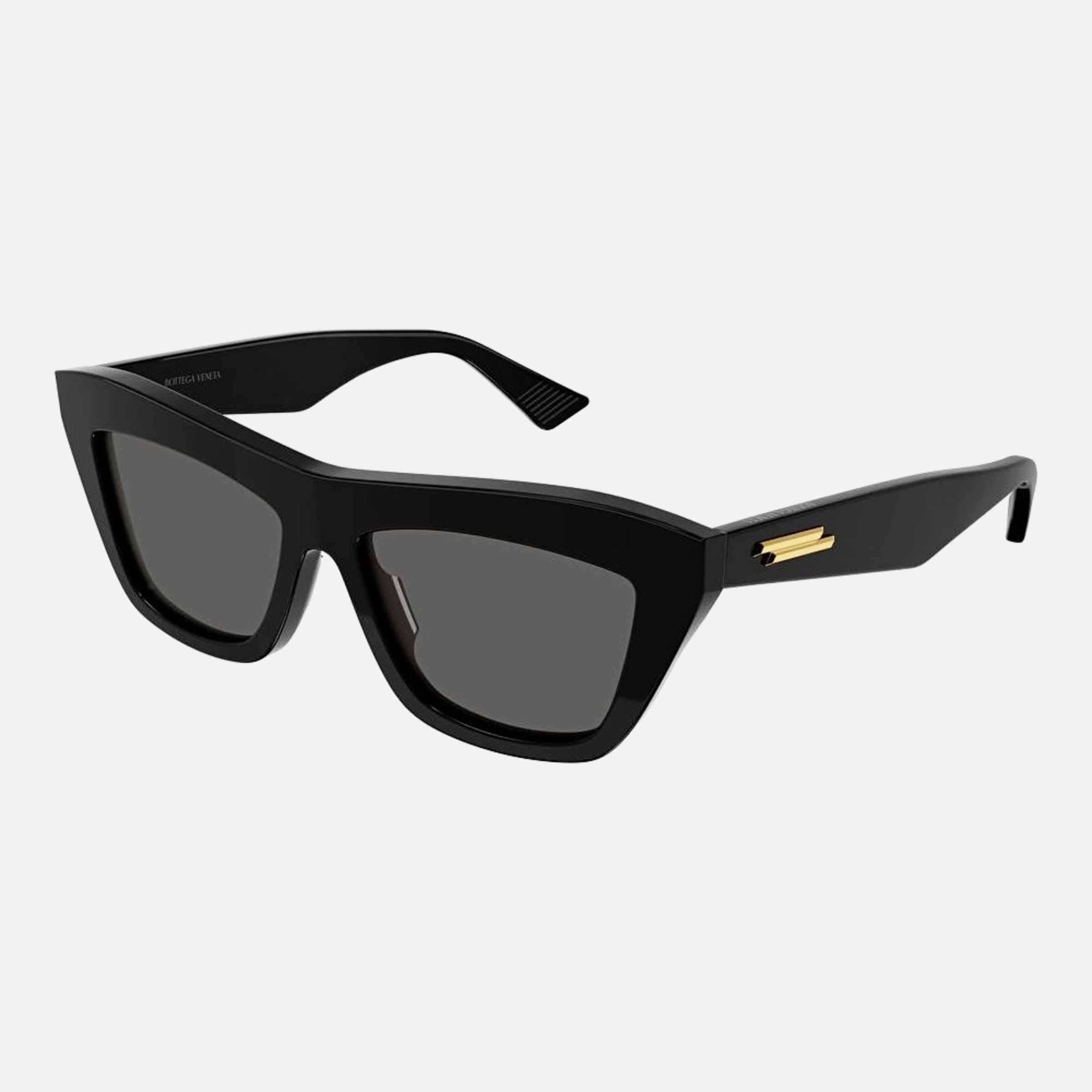 Bottega 55mm Veneta Black Geometric Unisex Sunglasses - Side View