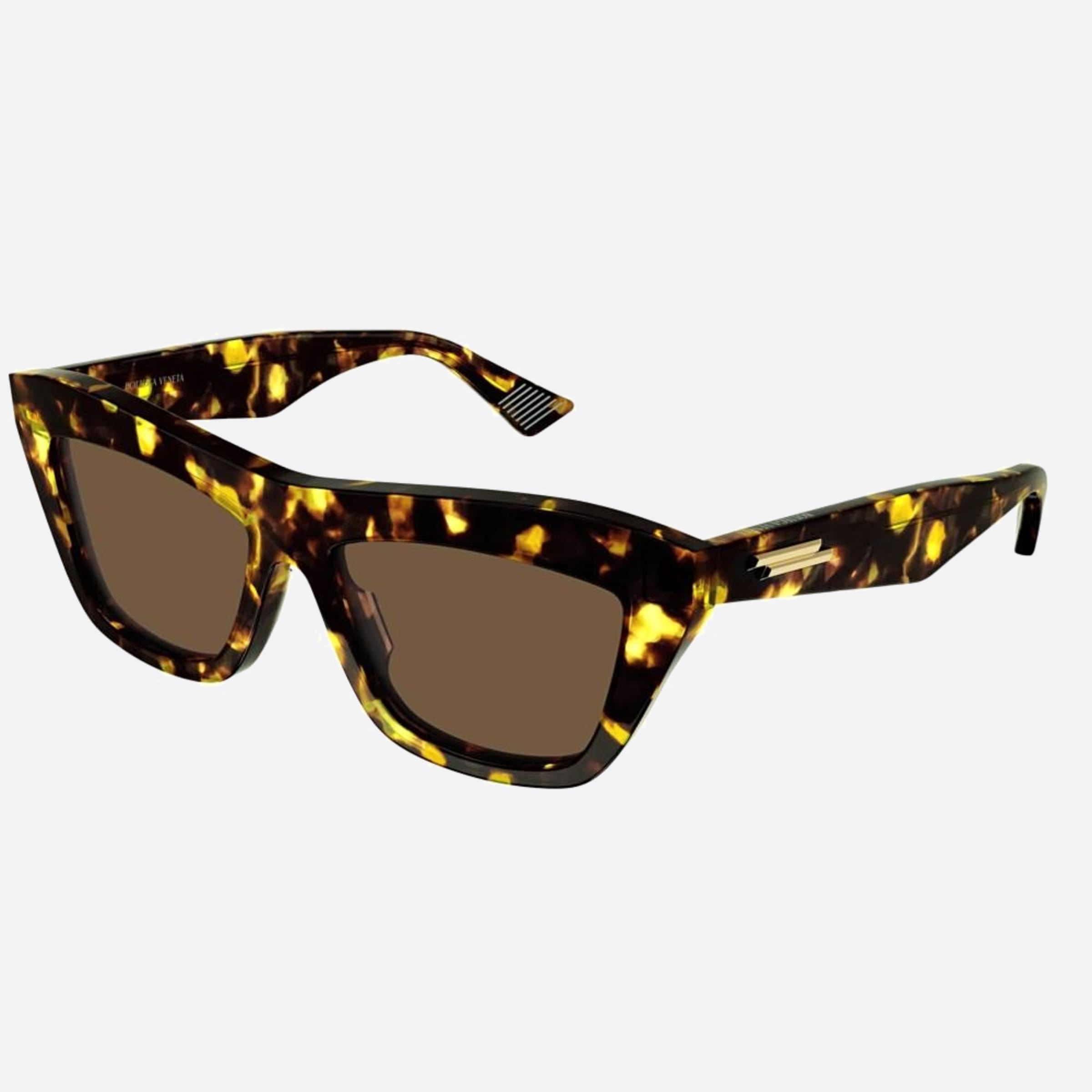 Bottega 55mm Veneta Havana Geometric Women Sunglasses - Side View