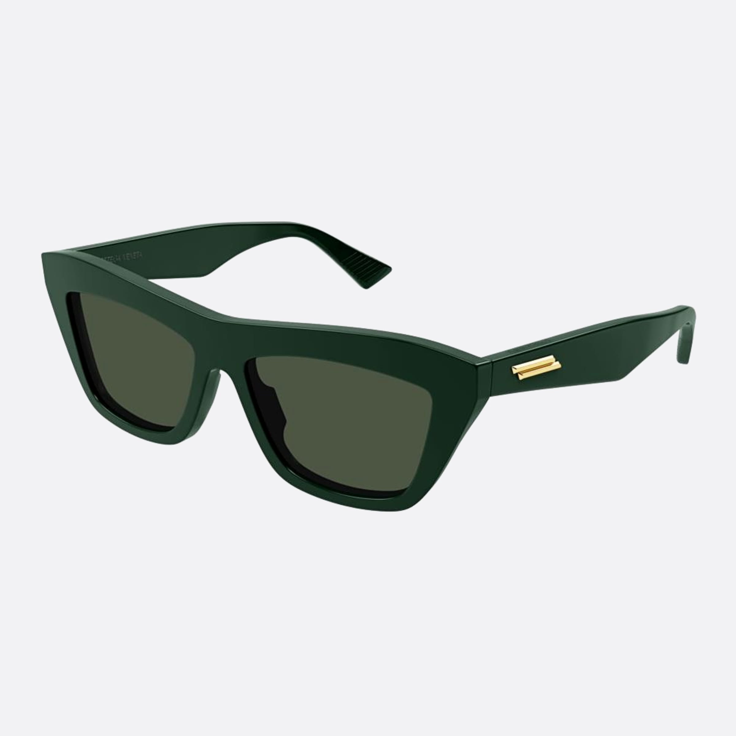 Bottega 55mm Veneta Gngn Green Geometric Unisex Sunglasses - Side View