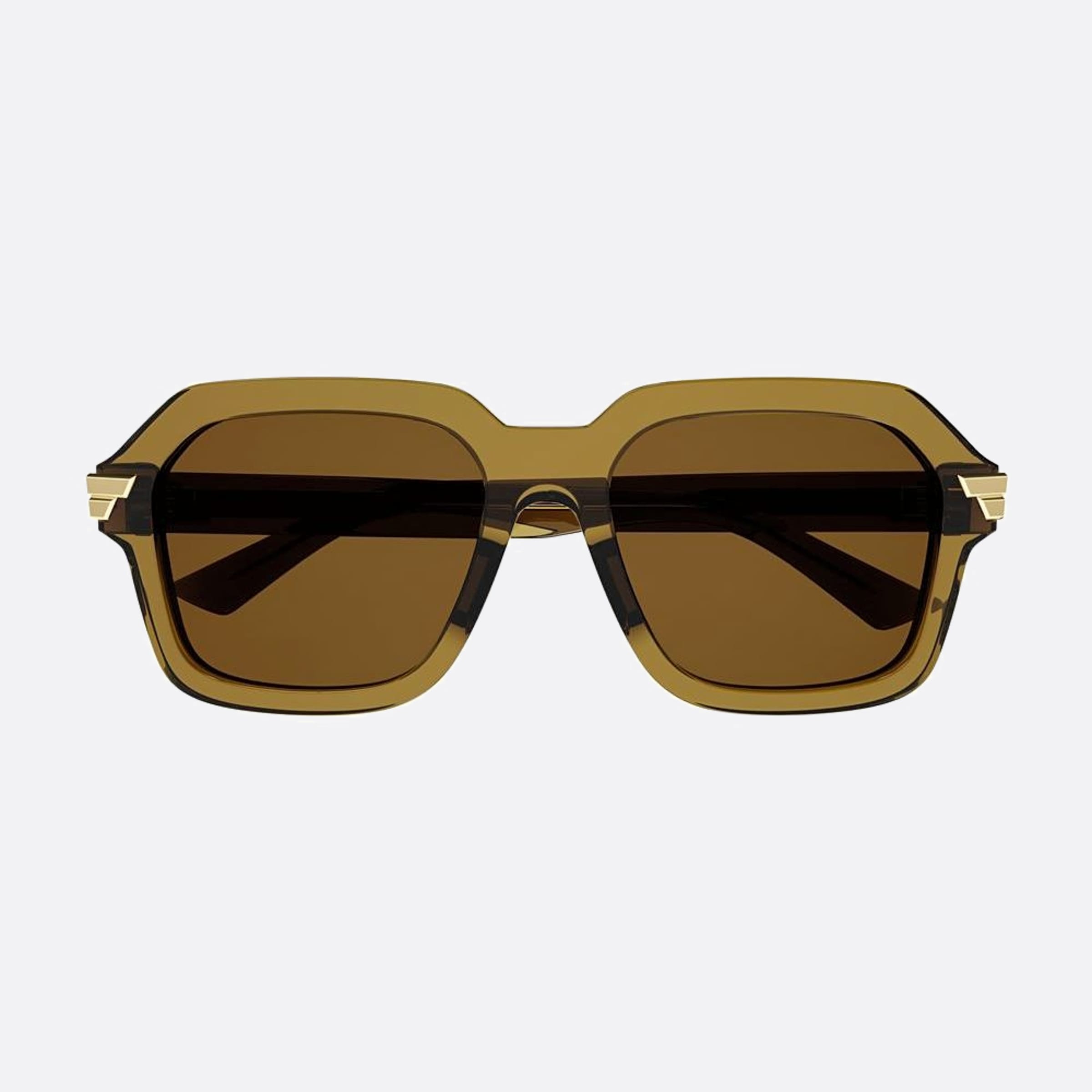 Bottega 56mm Veneta Brown Geometric Unisex Sunglasses - Main View