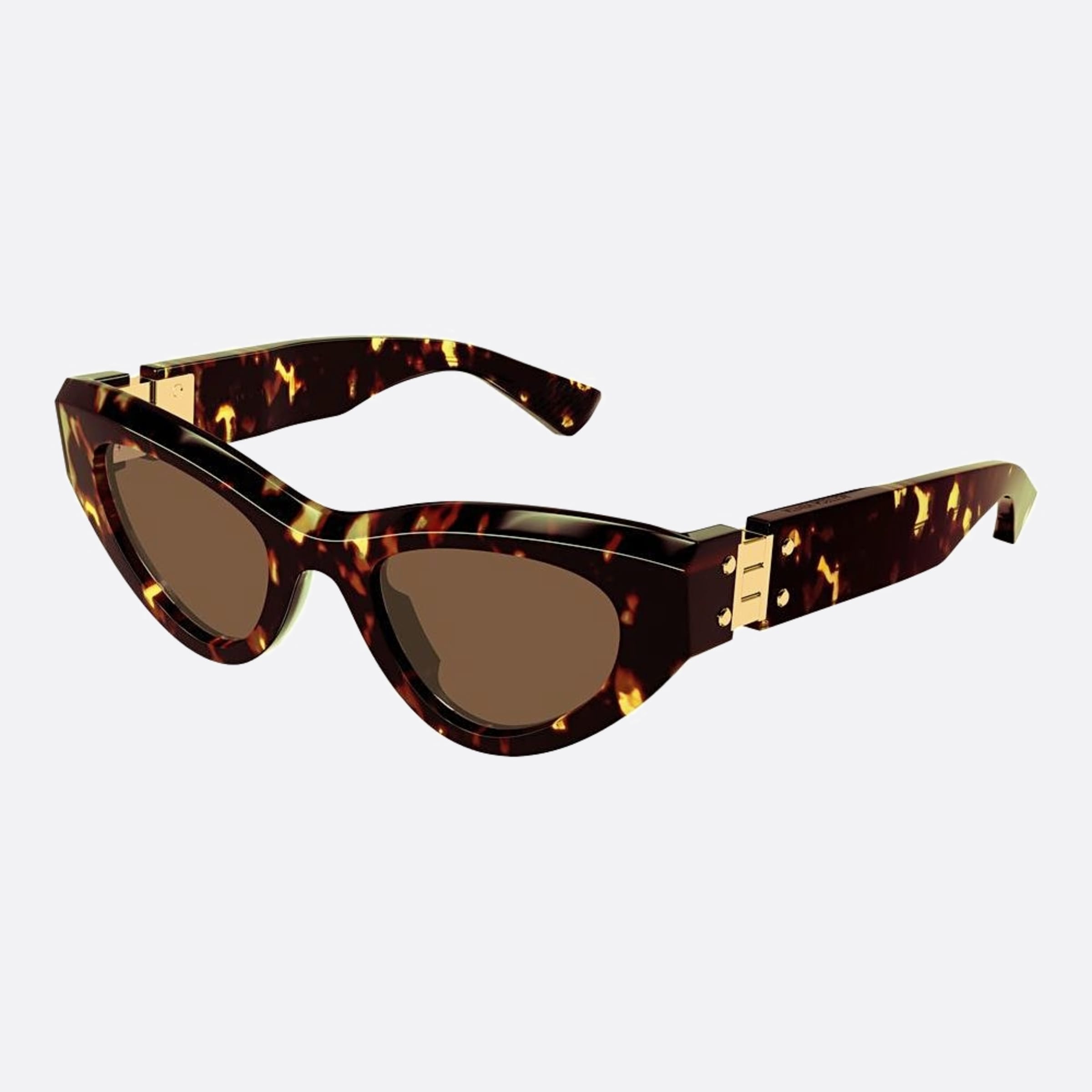 Bottega 49mm Veneta Havana Geometric Woman Sunglasses - Side View